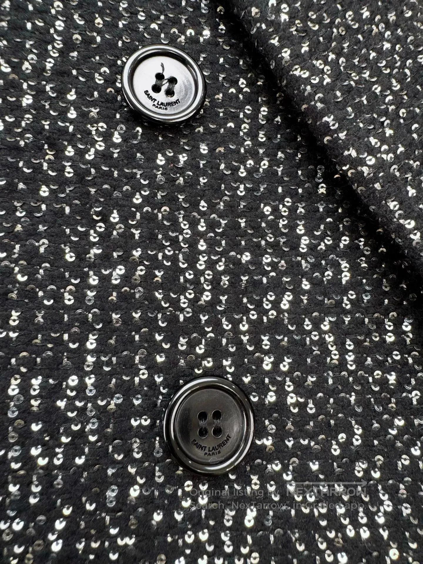 Saint Laurent Paris Saint Laurent Silver Sequin Double. Size S / US 4 / IT 40 - 6 Thumbnail