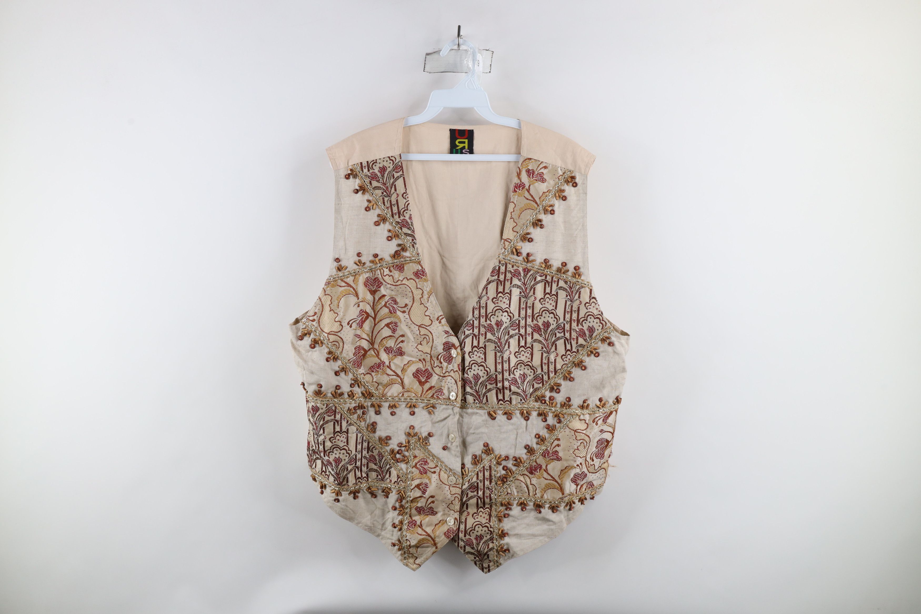 Vintage Vintage 90s Streetwear Tapestry Flower Buckle Back Vest Size XXL / US 16-18 / IT 52-54 - 1 Thumbnail