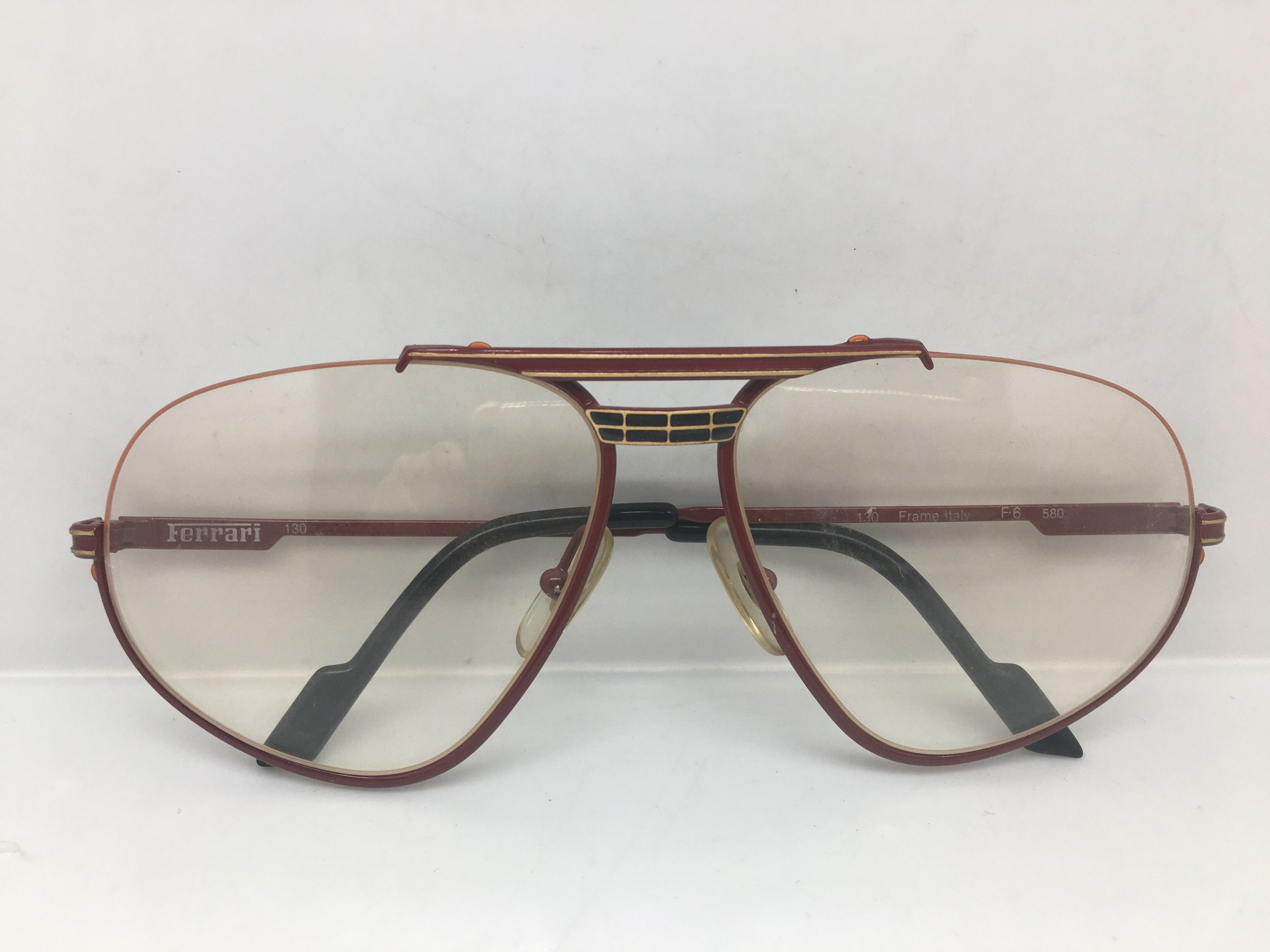Ferrari Vintage Ferrari F6 Red Eyeglasses Frame Italy Size ONE SIZE - 8 Thumbnail