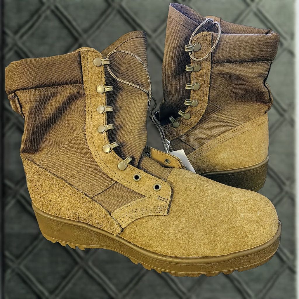 Vibram Vibram 8188 Combat Boot Army Coyote Ripple Sole Leather Brown R ...