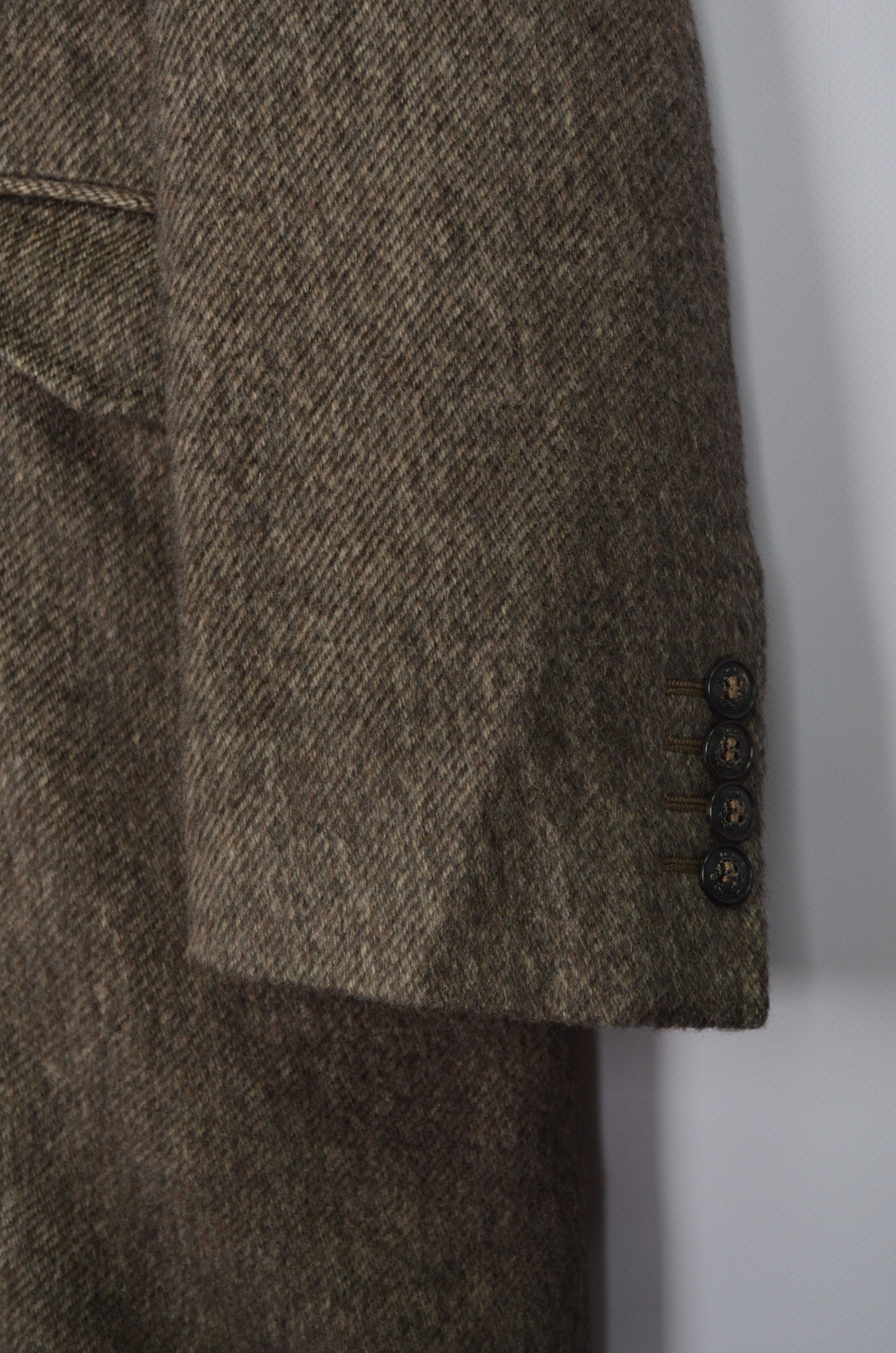Designer × Tonello Tonello Alpaca Wool Cashmere Herringbone Brown Coat 54/L Size US L / EU 52-54 / 3 - 10 Thumbnail