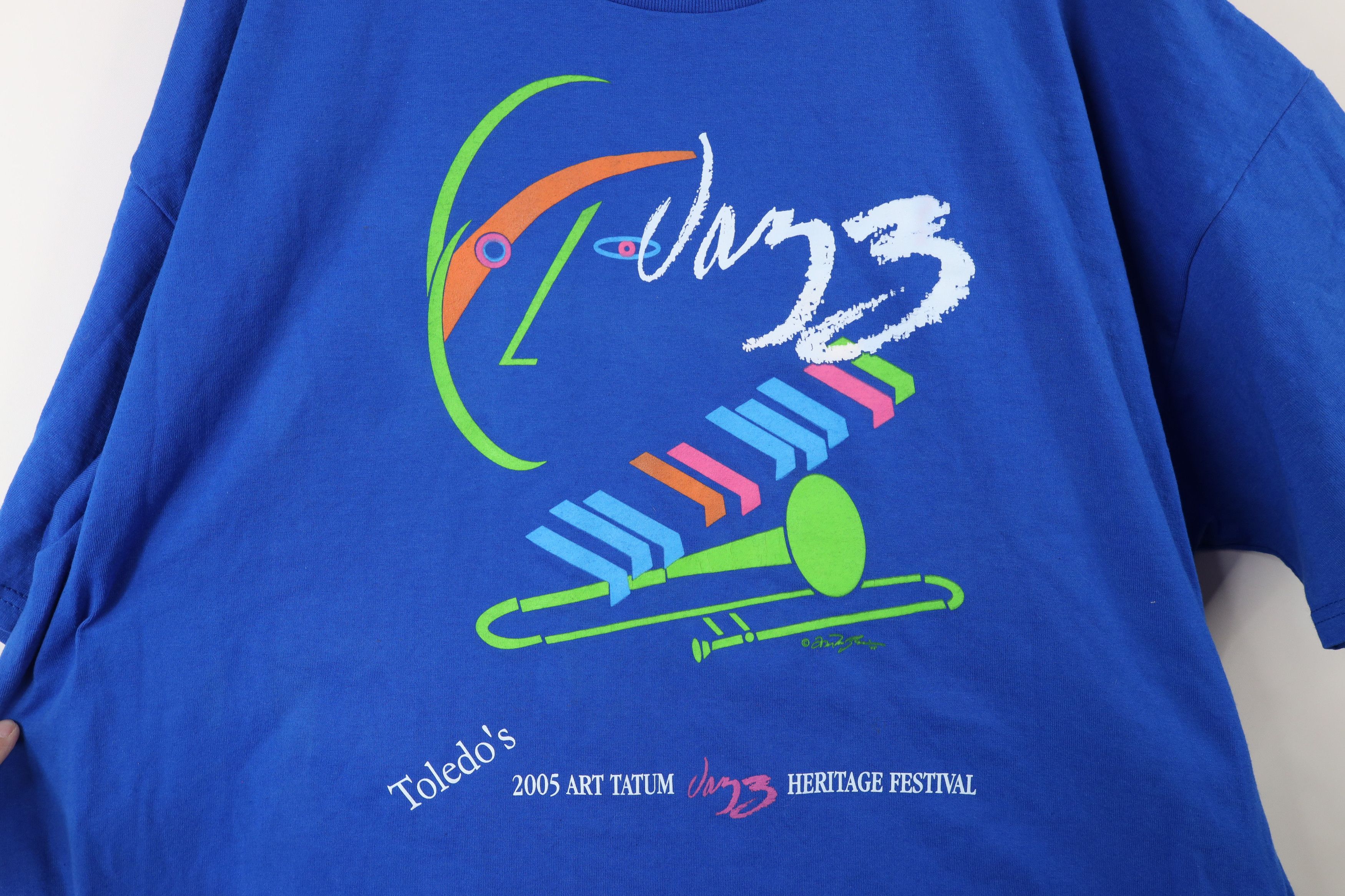 Vintage Vintage Y2K Art Tatum Jazz Heritage Festival T-Shirt Blue Size US XXL / EU 58 / 5 - 4 Thumbnail