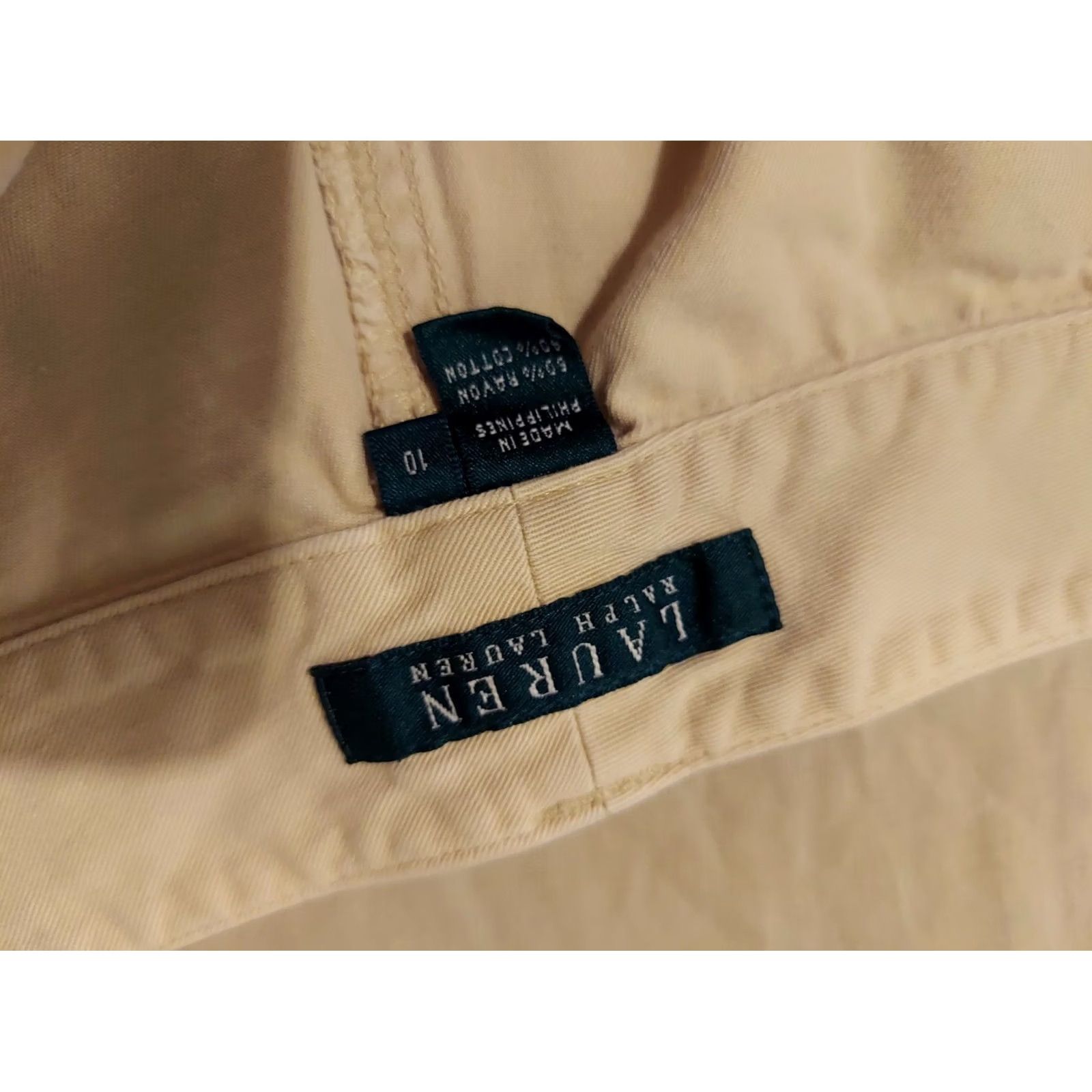 Vintage Womens Polo Ralph Lauren Cargo Pants 10 Cotton Khaki Slack Chino Capri Size 32" / US 10 / IT 46 - 6 Thumbnail