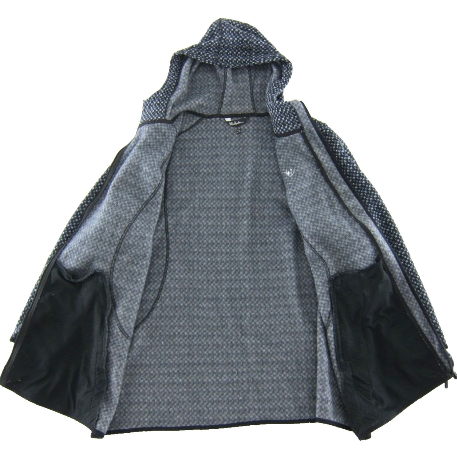 Vintage Ulla Popken Blue Black Polka Dot Fleece Pocket Hooded Softshell Jacket Women 20/22 Size 3XL / US 20-22 - 5 Thumbnail