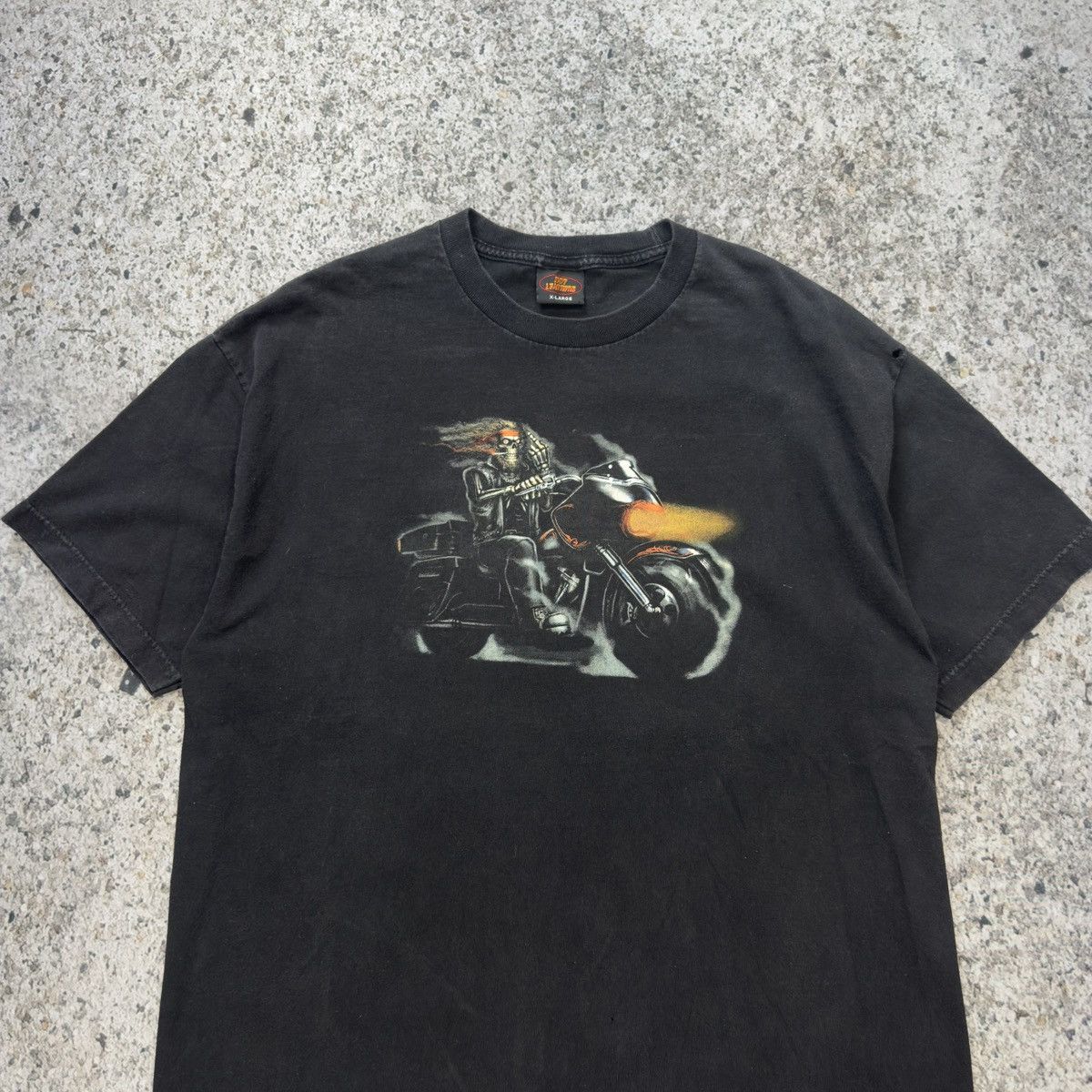 Vintage Vintage Faded Hot Leather Skeleton Biker Tee ERD Grunge WCC Size US XL / EU 56 / 4 - 4 Thumbnail