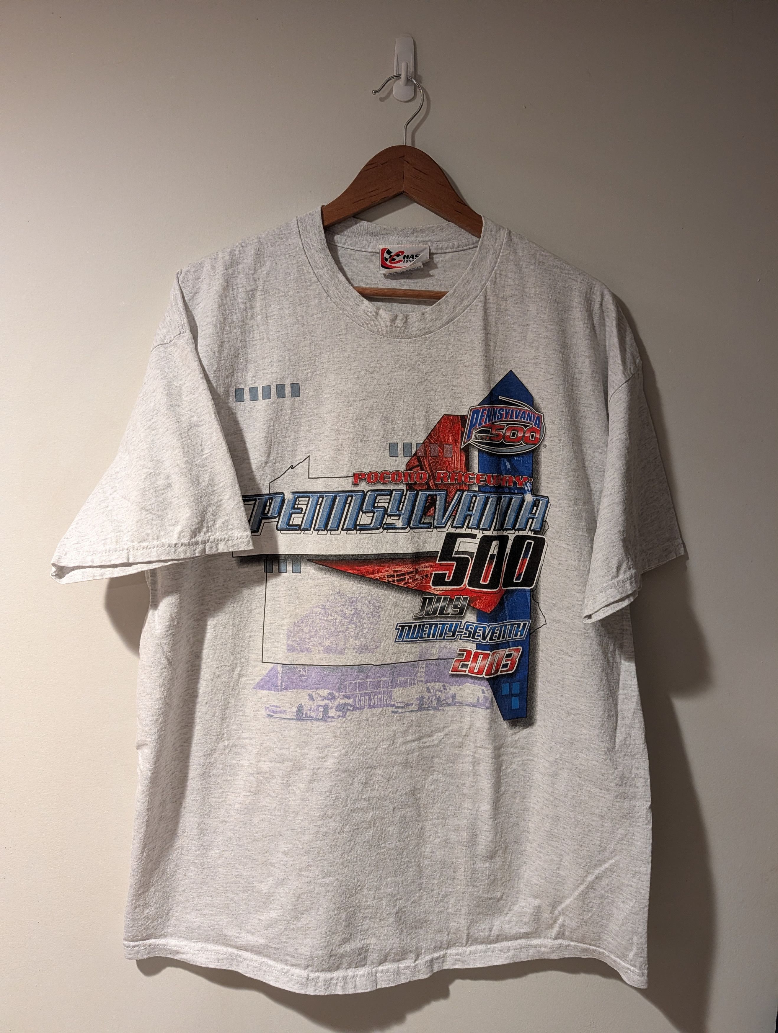 NASCAR Vintage 2003 Pennsylvania 500 Pocono Raceway NASCAR T-Shirt Size US XL / EU 56 / 4 - 3 Thumbnail