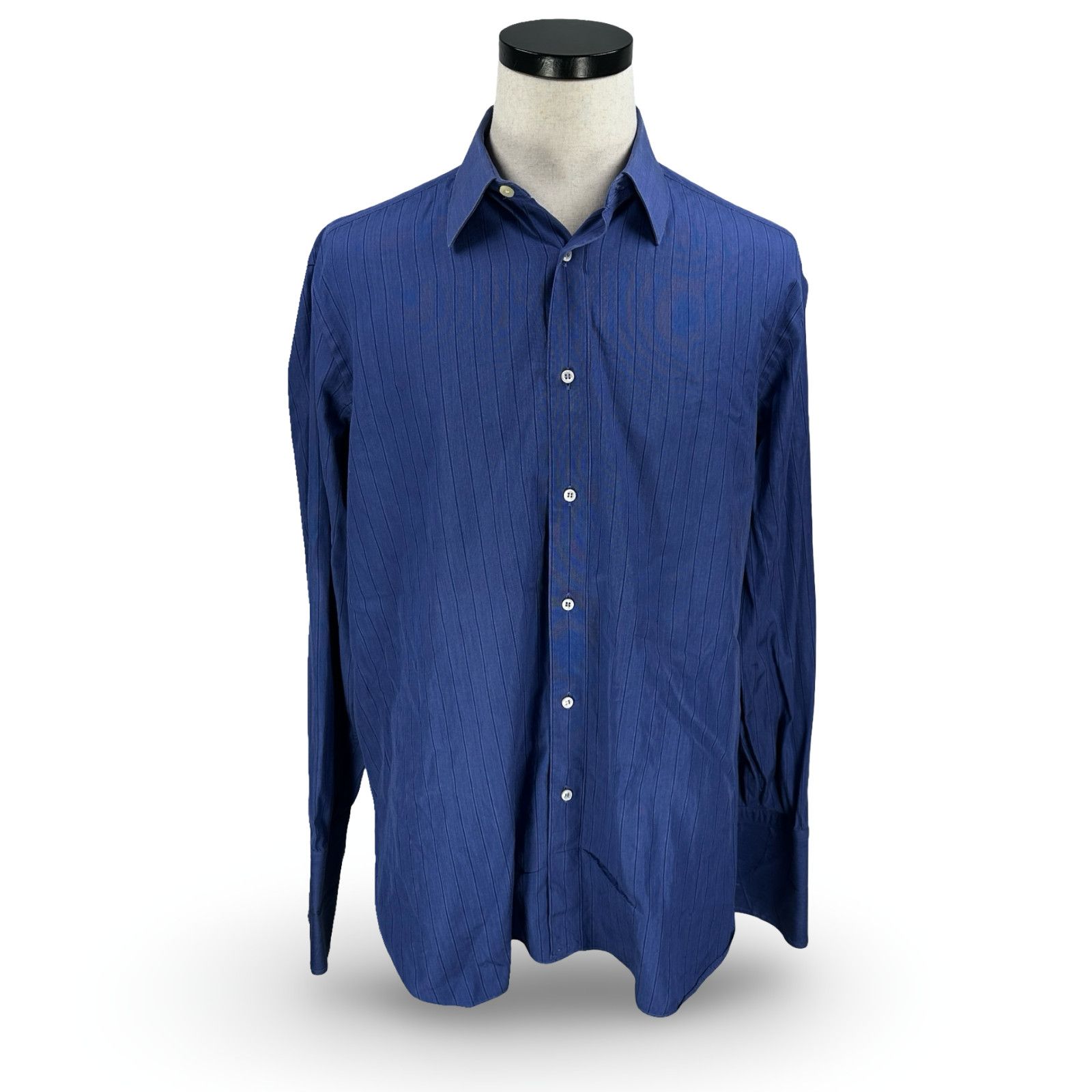Brioni Brioni Dress Shirt Large 16.5 Blue Striped French Cuff Size US L / EU 52-54 / 3 - 1 Thumbnail