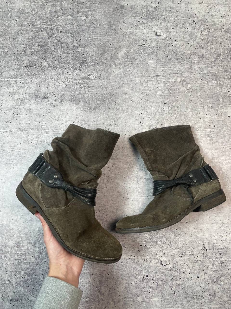 A.S.98 Vintage Lab Artigiana AS98 Style Suede Ankle Belt Boots Y2K Size US 9 / IT 39 - 1 Thumbnail
