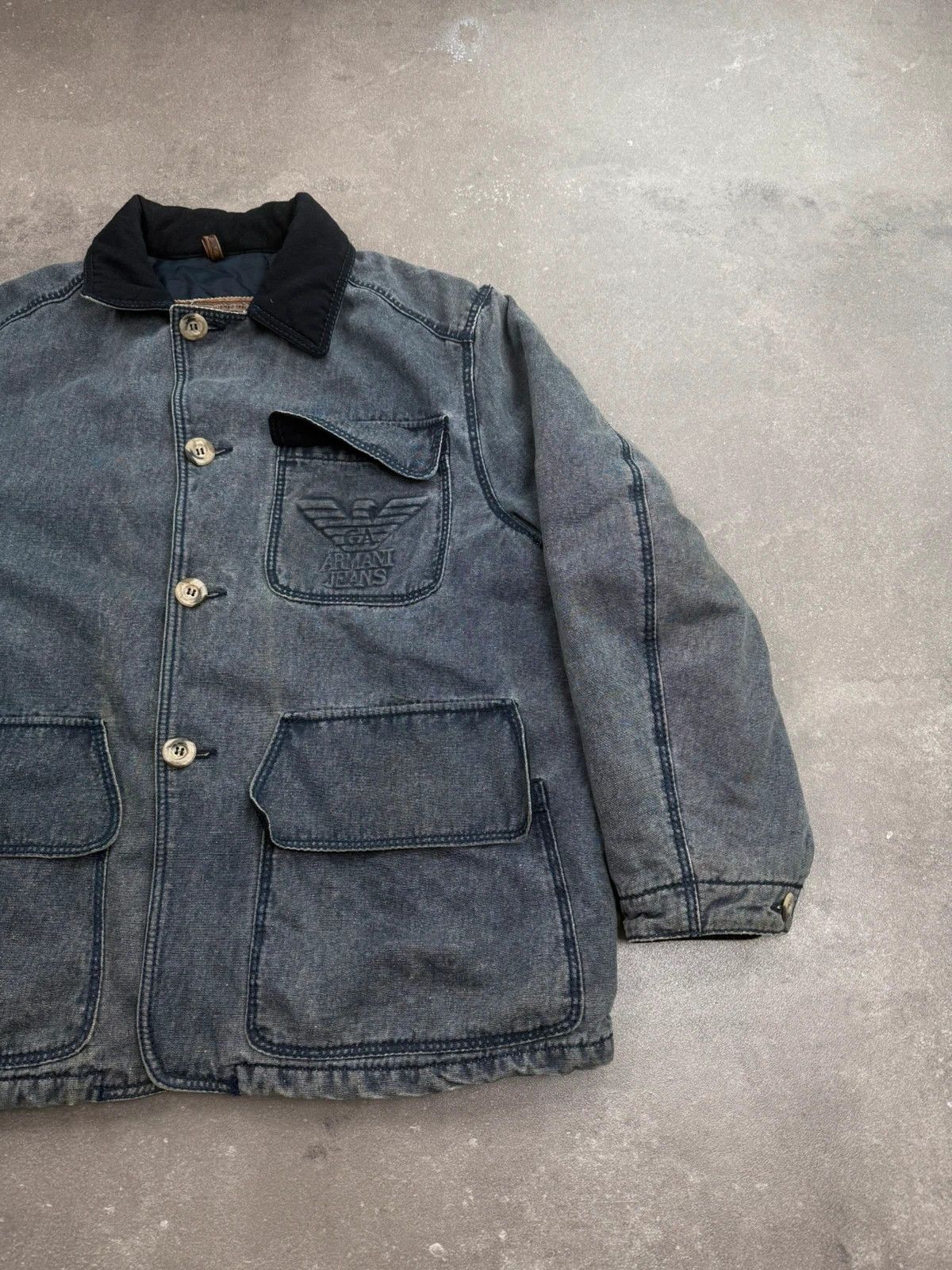 Armani Armani denim jacket vintage 1980s work wear made in Italy Size US L / EU 52-54 / 3 - 3 Thumbnail