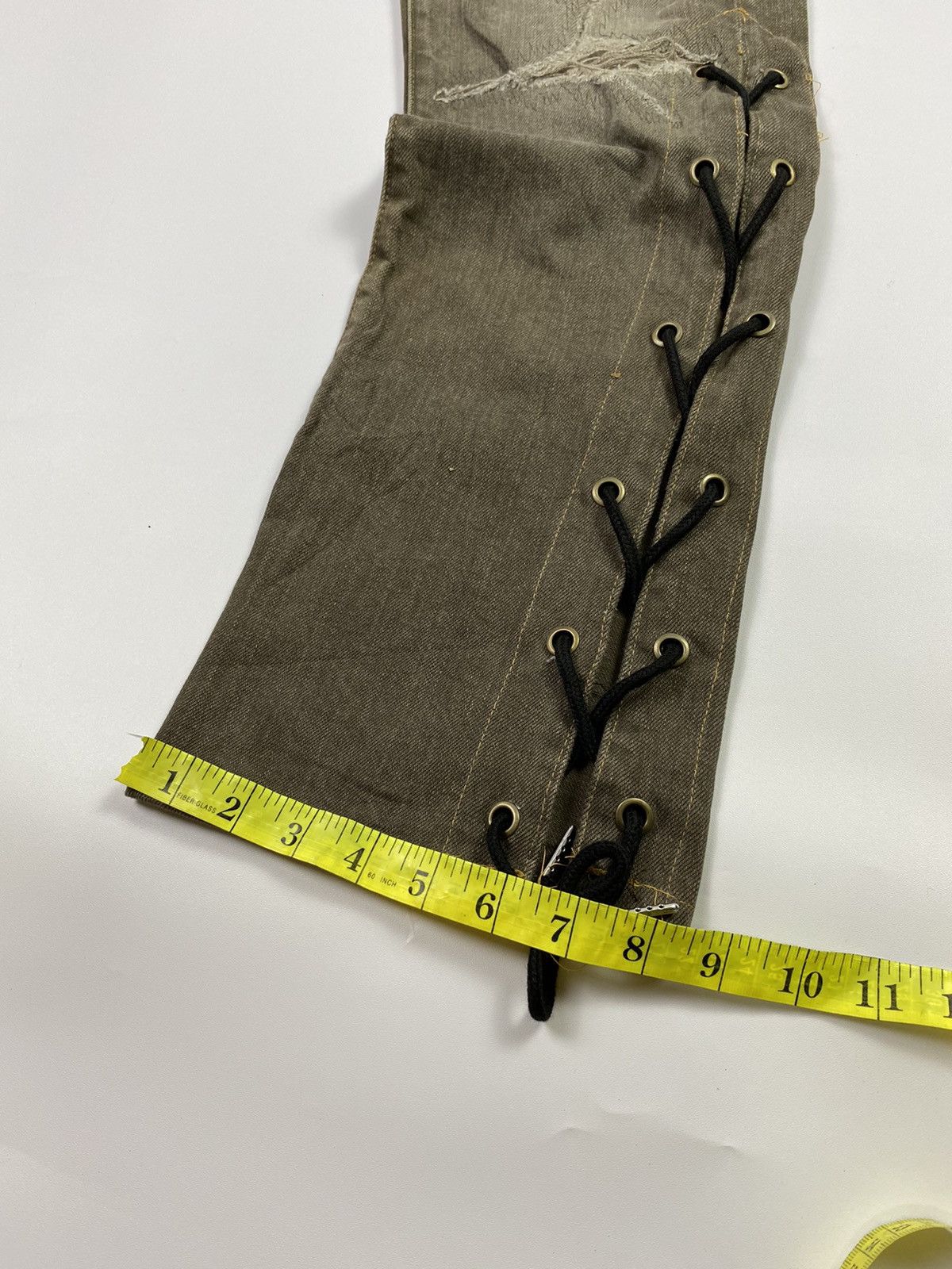 If Six Was Nine lace up trove distress jeans pant ifsixwasnine vkei style Size US 32 / EU 48 - 17 Thumbnail