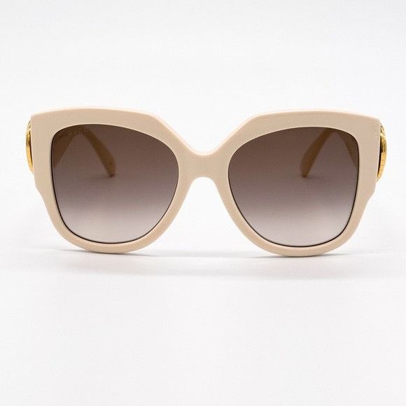 Gucci NEW GUCCI GG1407S 004 BEIGE BROWN OVERSIZED WOMEN SUNGLASSES Size ONE SIZE - 5 Thumbnail