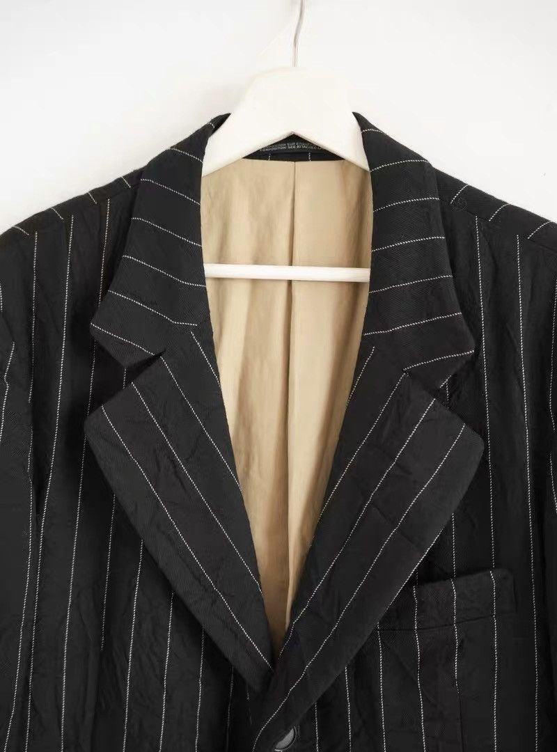 Yohji Yamamoto Yohji Yamamoto 11AW Crow Stripe Pleated Blazer Size 38S - 3 Thumbnail