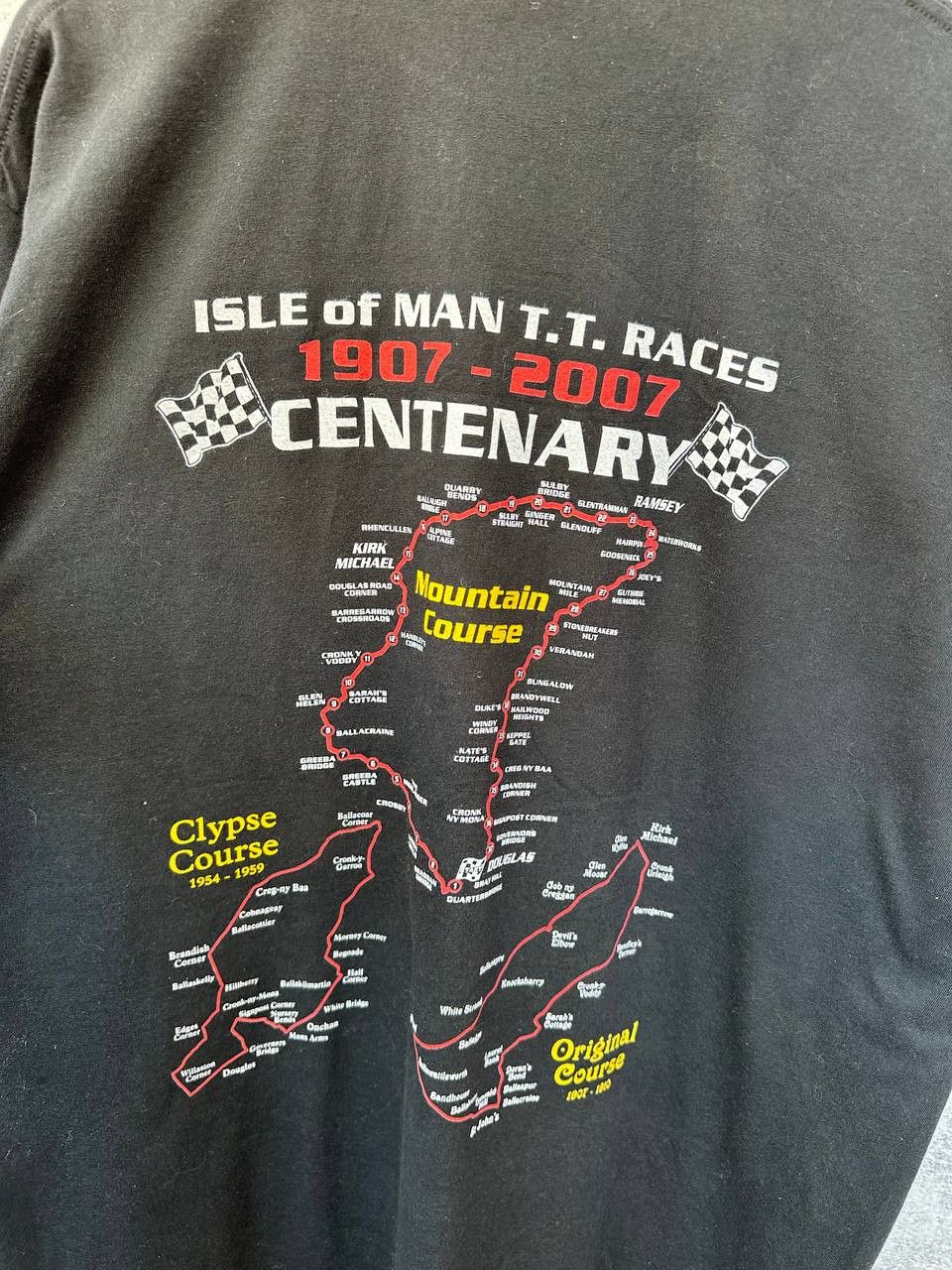 Vintage ISLE OF MAN TT RACES 1907-2007 "Centenary" Course T-Shirt Size US XXL / EU 58 / 5 - 8 Thumbnail