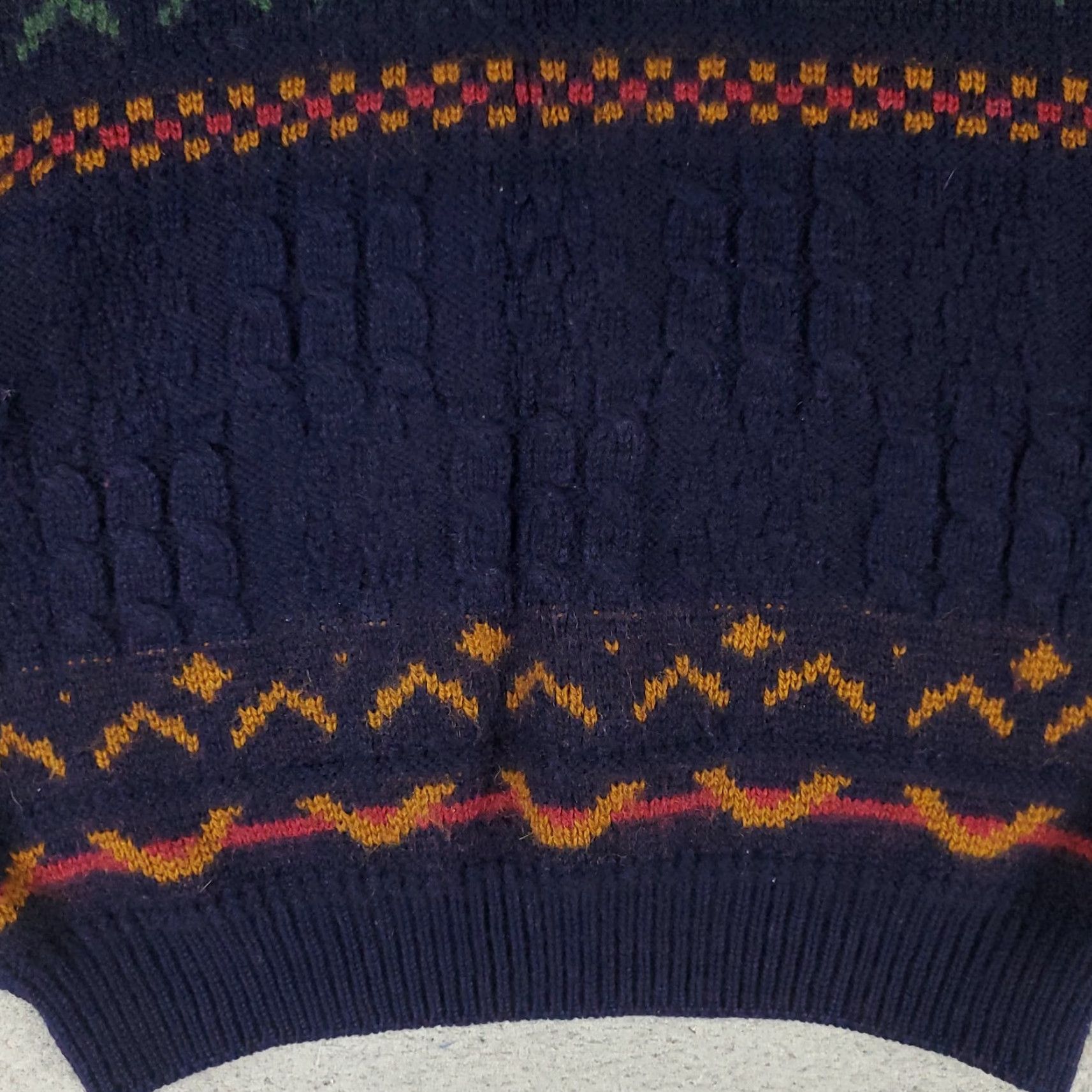 Vintage VINTAGE Carraig Donn Sweater Chunky-Knit Striped Blue Wool Adult Large Ireland Mens Size US L / EU 52-54 / 3 - 5 Thumbnail