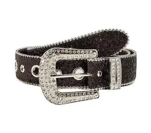 Other Asakawa x Kamon Rhinestone PU Leather Belt Size ONE SIZE - 1 Thumbnail