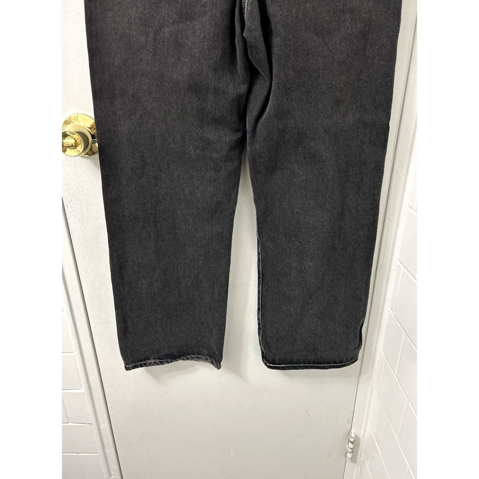Levi's Levi's Ribcage Straight Ankle Jeans Womens 30x27 Black High Rise Button Fly Denim Cotton Blend 5-Pocket 90s Vintage Charcoal Wash Size 30" / US 8 / IT 44 - 3 Thumbnail