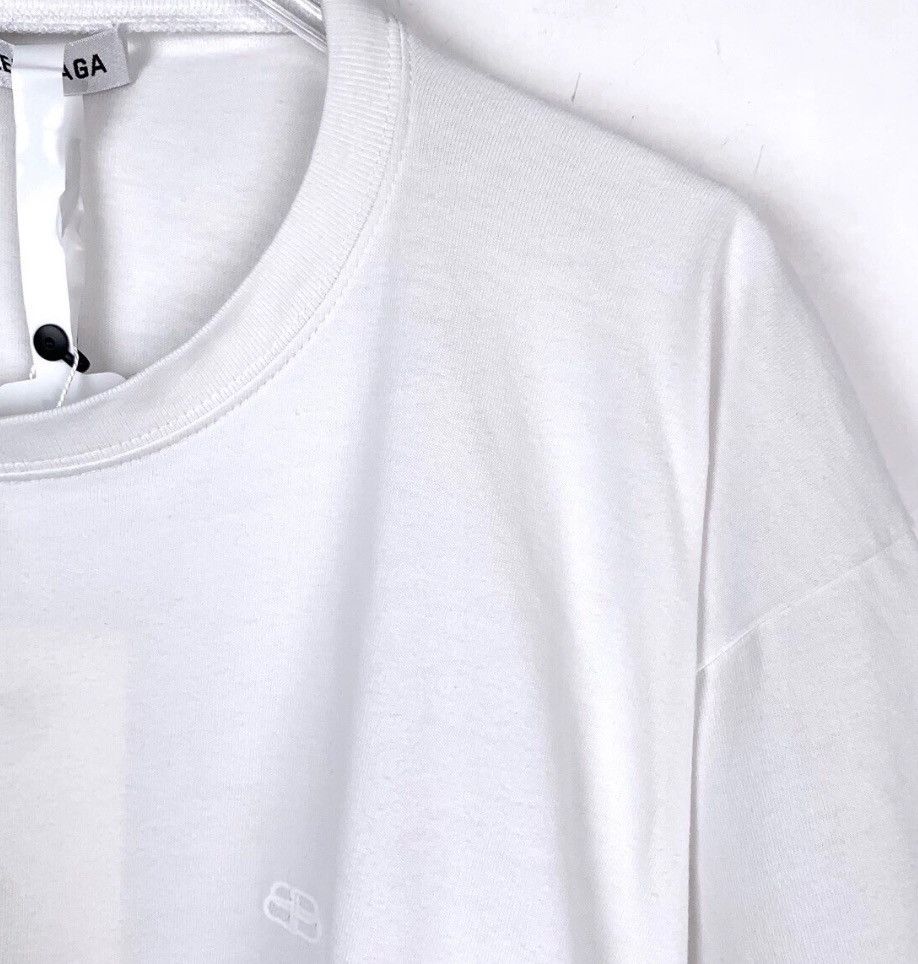 Balenciaga Balenciaga White logo embroidered round neck cotton short sl Size US M / EU 48-50 / 2 - 3 Thumbnail