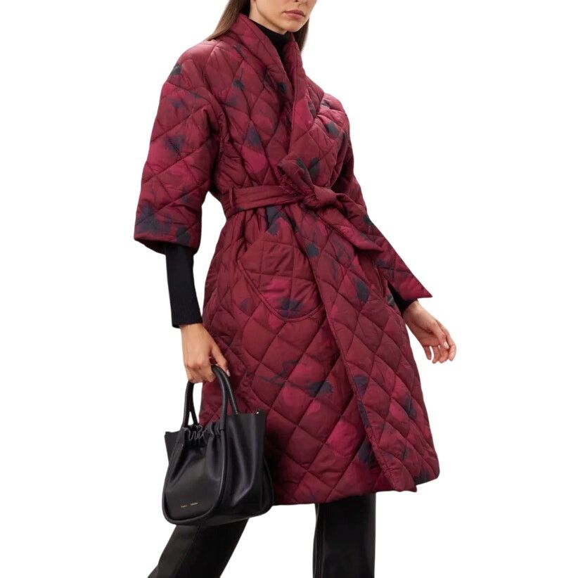 Hutch Hutch Mason Floral Short Sleeve Coat in Red Floral, Size L Size L / US 10 / IT 46 - 2 Thumbnail