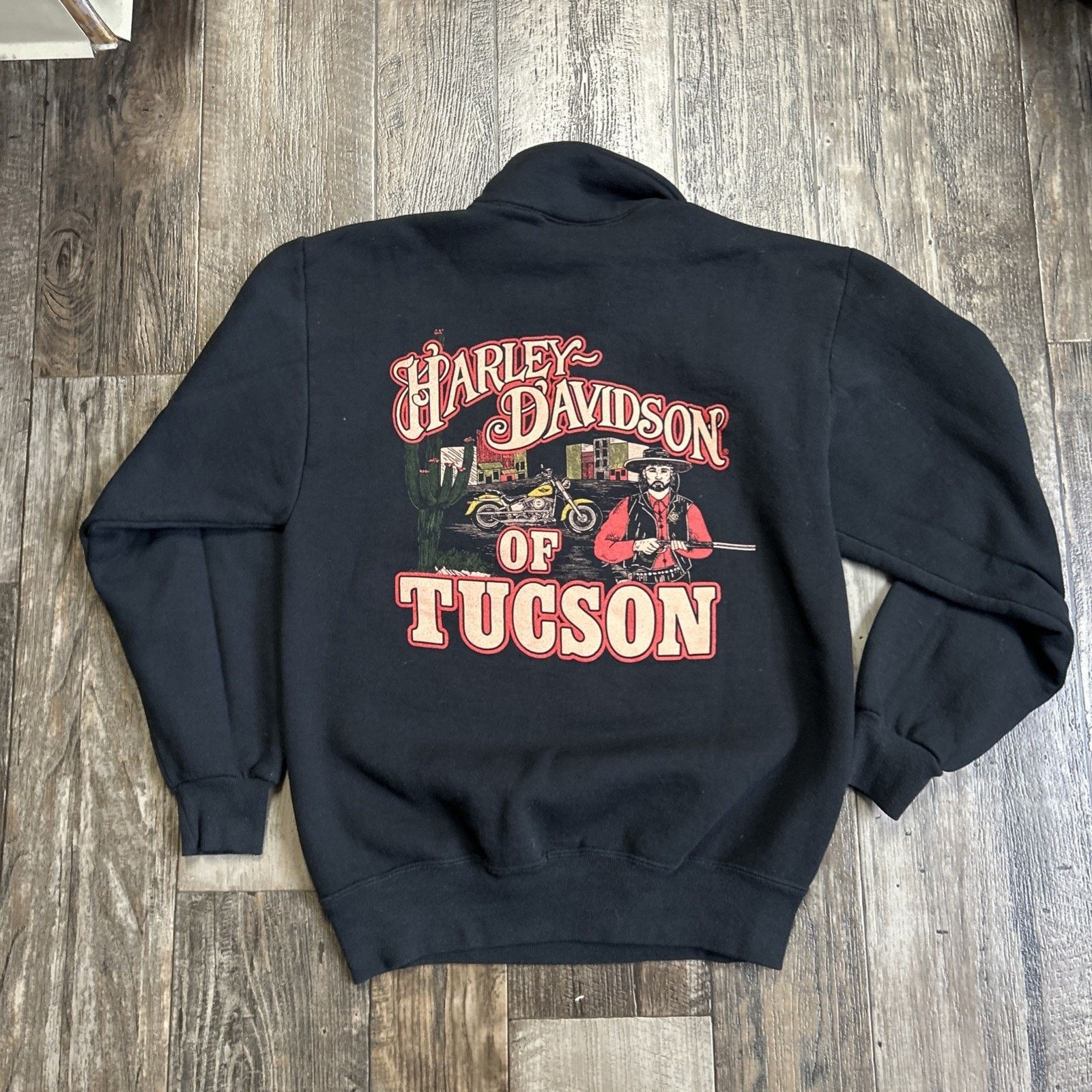 Harley Davidson Vintage Harley Davidson Quarter Zip Sweater Size Medium Size US M / EU 48-50 / 2 - 1 Thumbnail