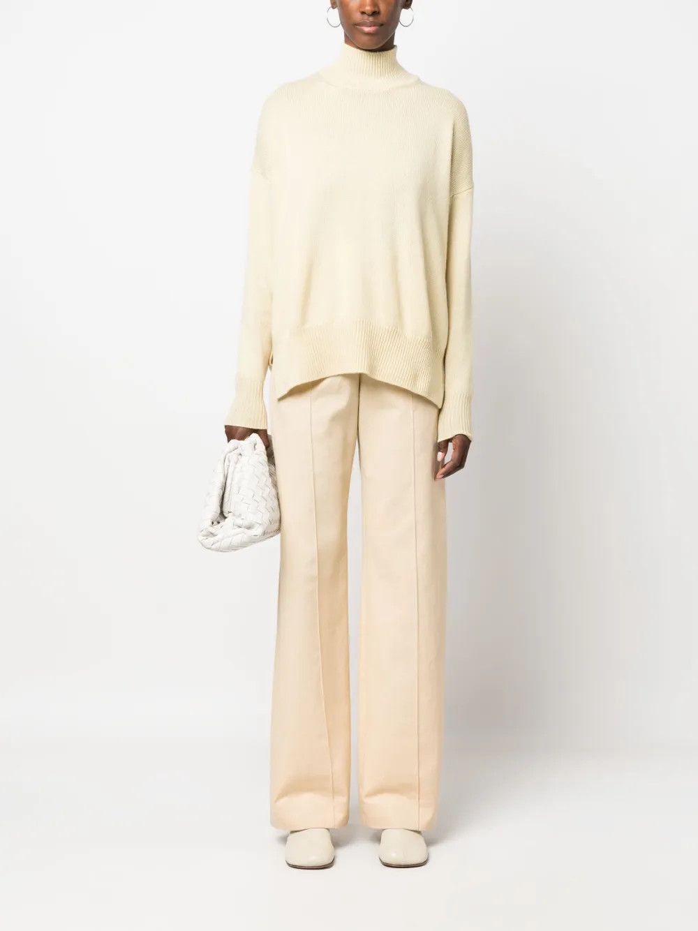 Jil Sander o1y1025 Turtleneck Cashmere Blend Sweater in Beige Size S / US 4 / IT 40 - 4 Thumbnail