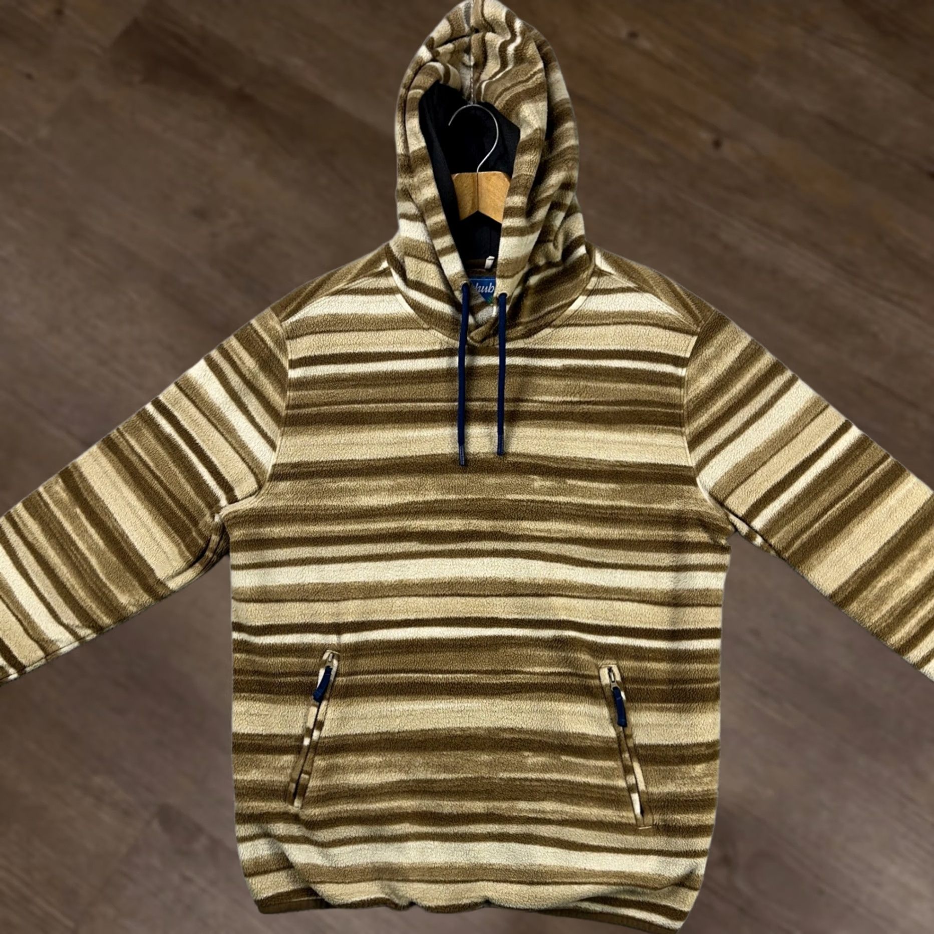 Chubbies Chubbies Sweatshirt Hoodie Men L Brown Stripes Drawstring Long Sleeve Pocket Pullover Outdoor Size US L / EU 52-54 / 3 - 1 Thumbnail