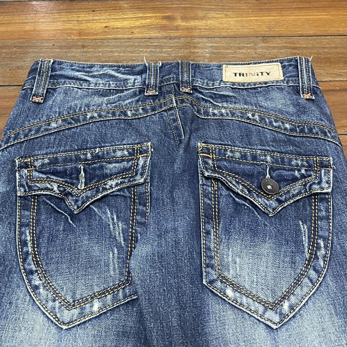 Japanese Brand Very Rare Design Vintage Japanese Brand Trinity Jeans 2000s Size US 31 - 4 Thumbnail