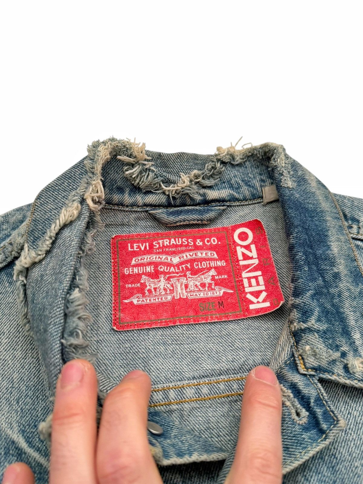 Kenzo × Levi's Kenzo Type II 2 Distressed Destroyed Denim Jacket Size US M / EU 48-50 / 2 - 3 Thumbnail