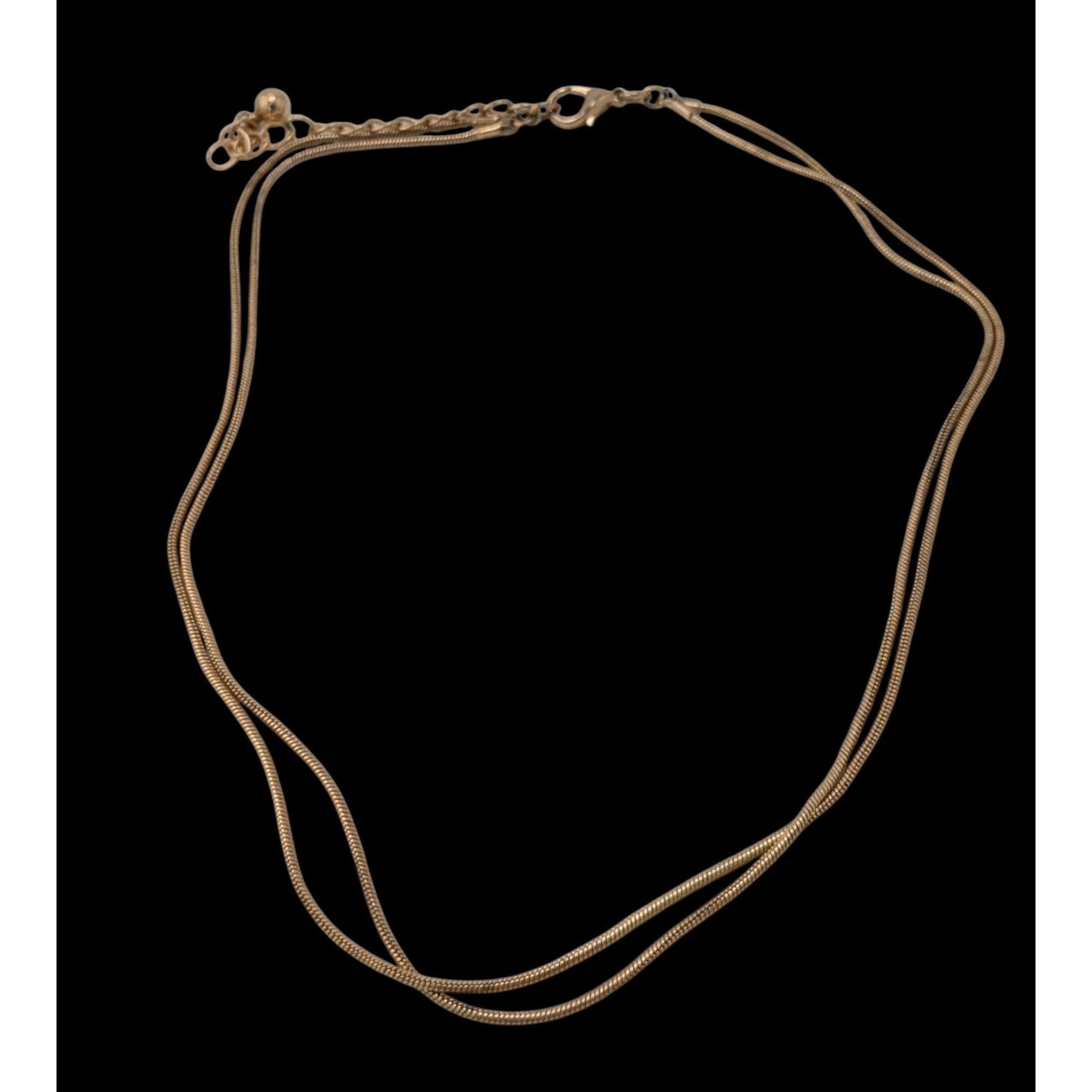 Other Trendy Elegant Gold Tone Snake Chain Double Strand Necklace Size ONE SIZE - 3 Thumbnail