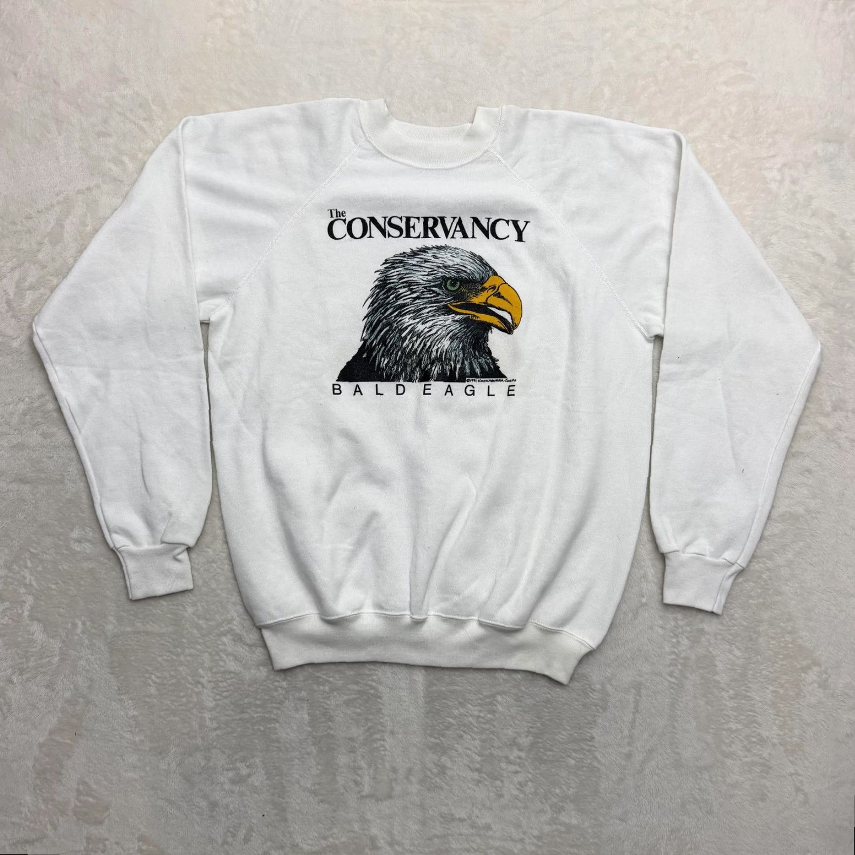 Hanes VINTAGE Hanes Conservancy Bald Eagle Sweatshirt Mens XL White Graphic 1991 USA Size US XL / EU 56 / 4 - 2 Thumbnail