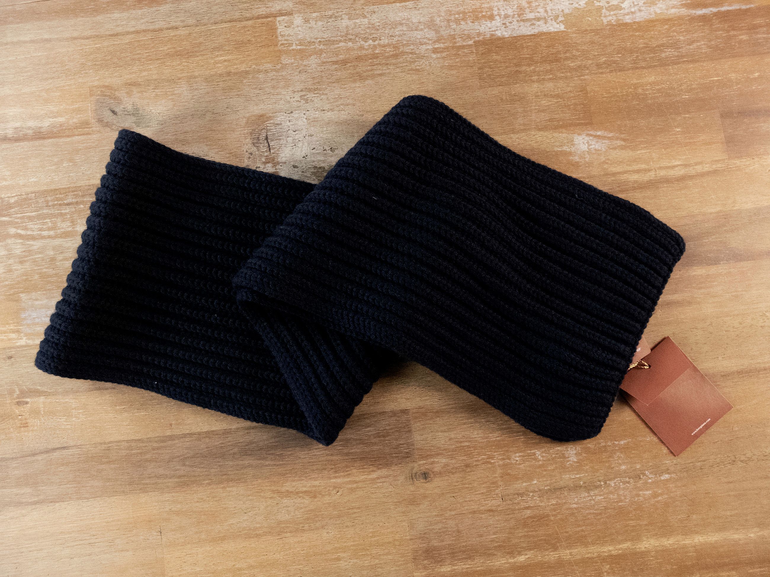 Loro Piana LORO PIANA solid navy blue ribbed cashmere scarf NWT Size ONE SIZE - 5 Thumbnail