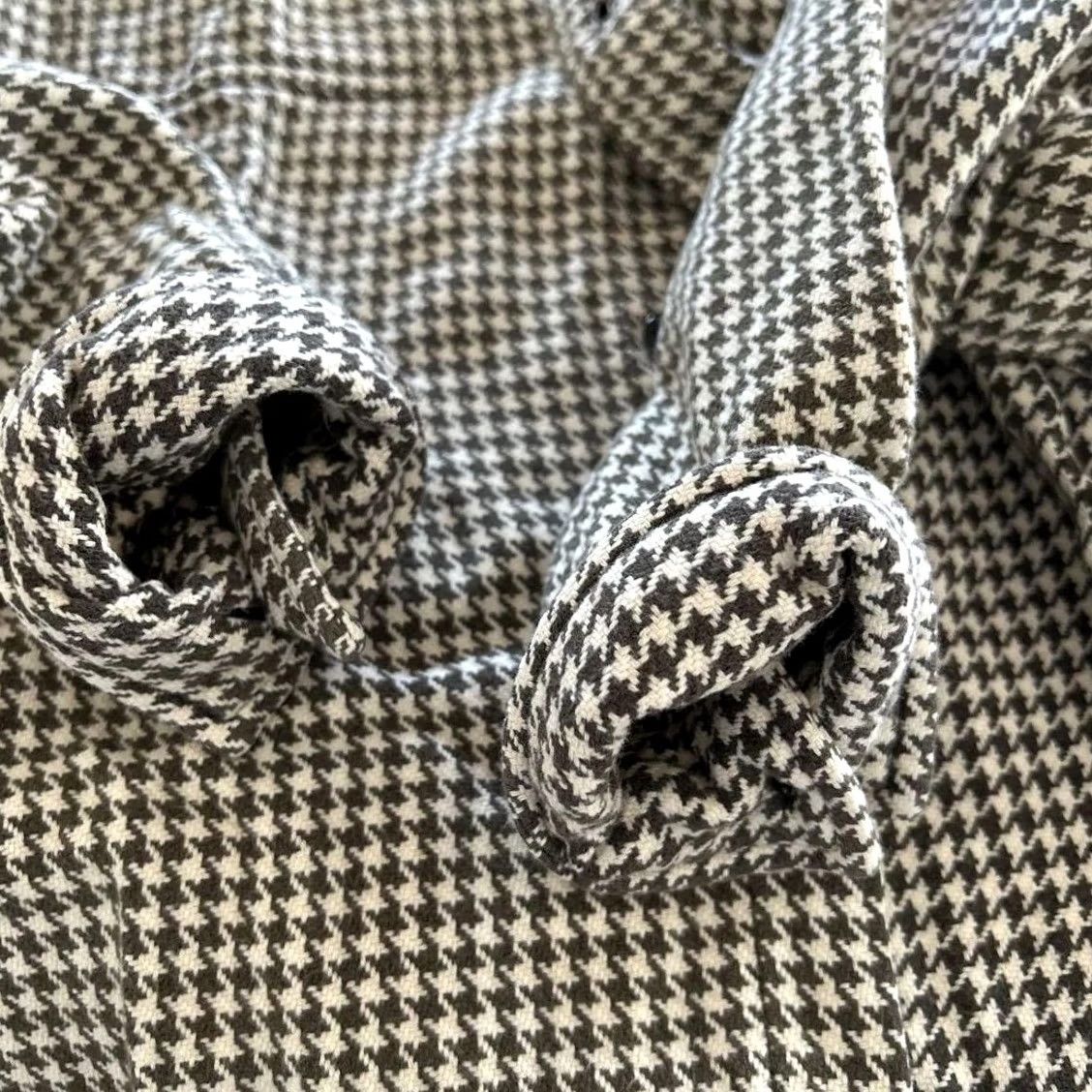 The Flat Head THE FLAT HEAD Heavy Flannel Shirt hound's-tooth Brown Work Casual Shirt Men 36 Brown White Flannel Button-Up Cotton Long Sleeve Collared 90s? Size US M / EU 48-50 / 2 - 7 Thumbnail