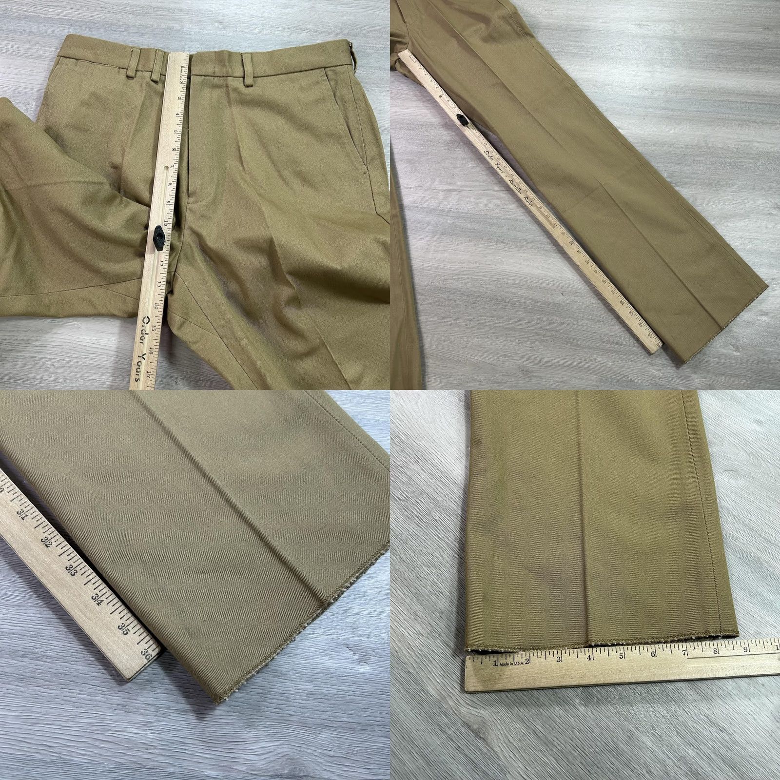 Vintage NEW J. Peterman Pants Mens 34 Khaki Chino Flat Front Unhemmed Made in USA Size US 34 / EU 50 - 8 Thumbnail
