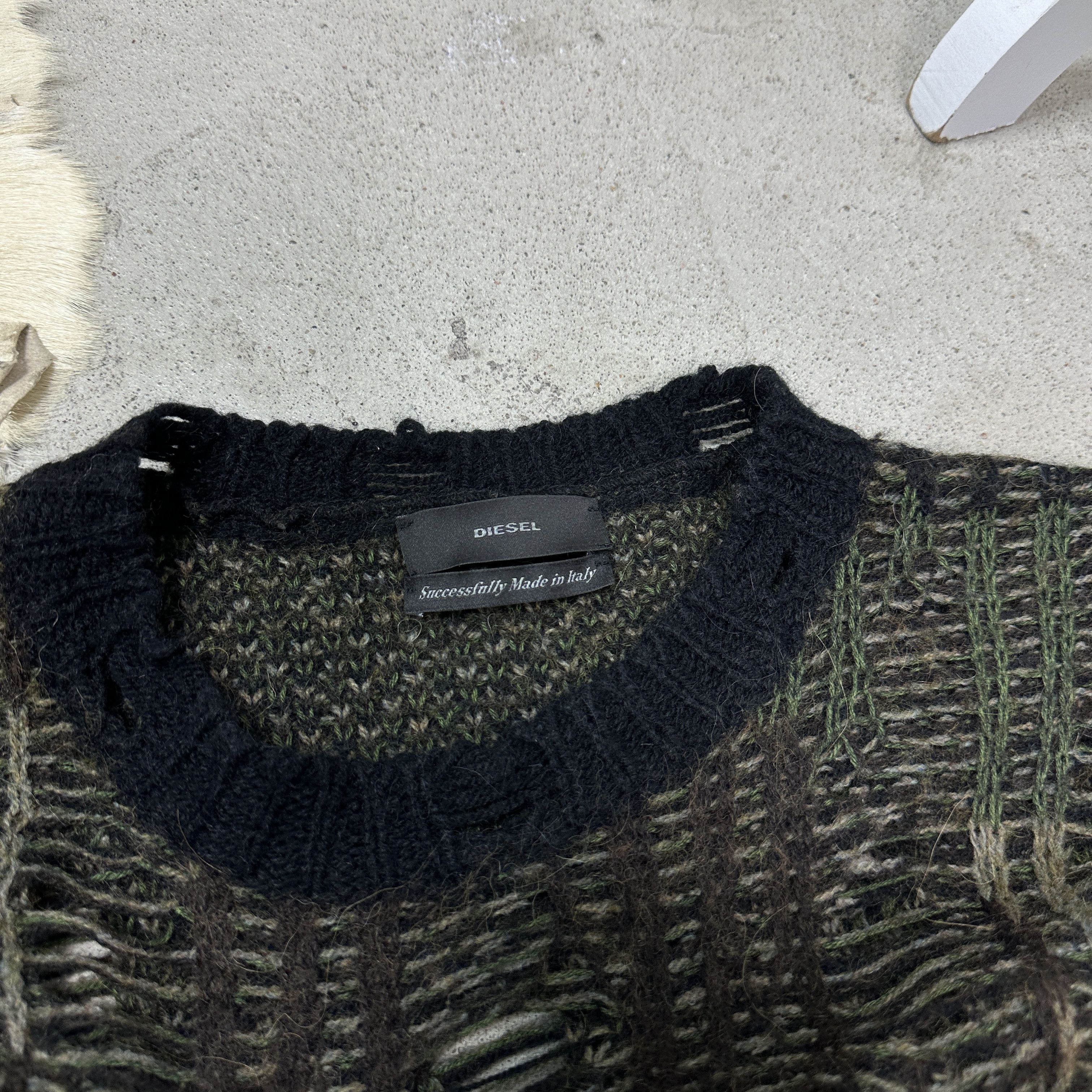 Diesel Vintage Avant Garde Grunge Diesel Distresses Sweater 00s Size S / US 4 / IT 40 - 4 Thumbnail
