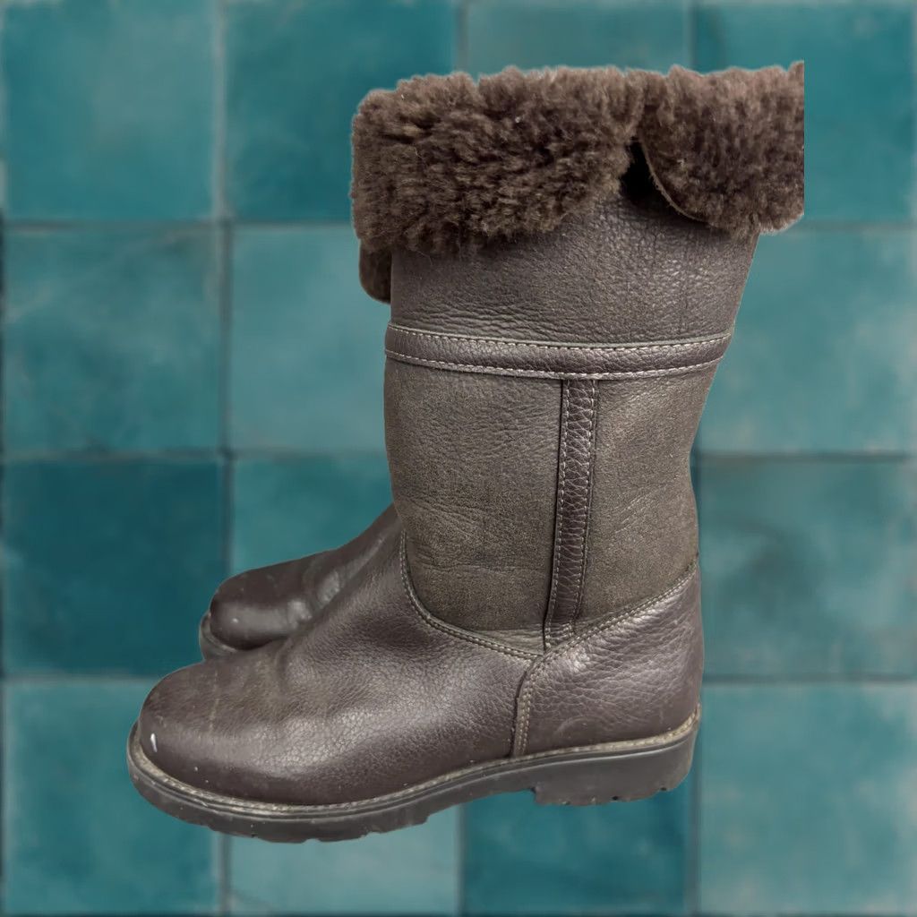 Vintage VINTAGE La Canadienne Boots Womens 6.5 Brown Leather Shearling Mid Calf Winter Boots Womens 6.5 M Brown Winter Size US 7 / IT 37 - 1 Thumbnail