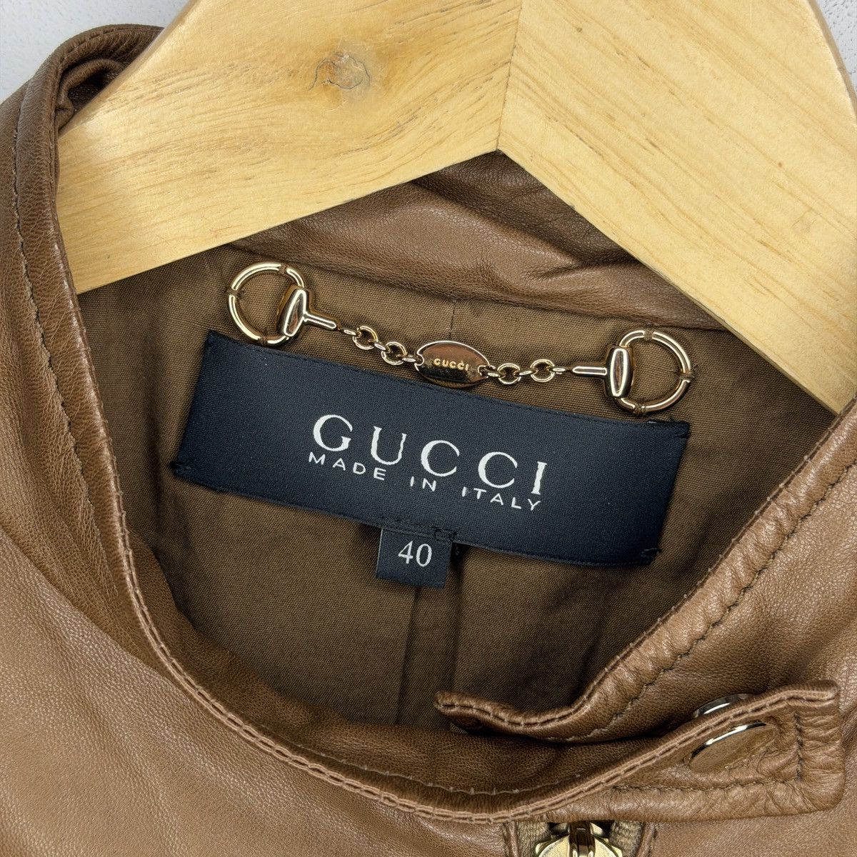 Gucci Gucci Leather Jacket Biker by Tom Ford Y2K Size S / US 4 / IT 40 - 6 Thumbnail