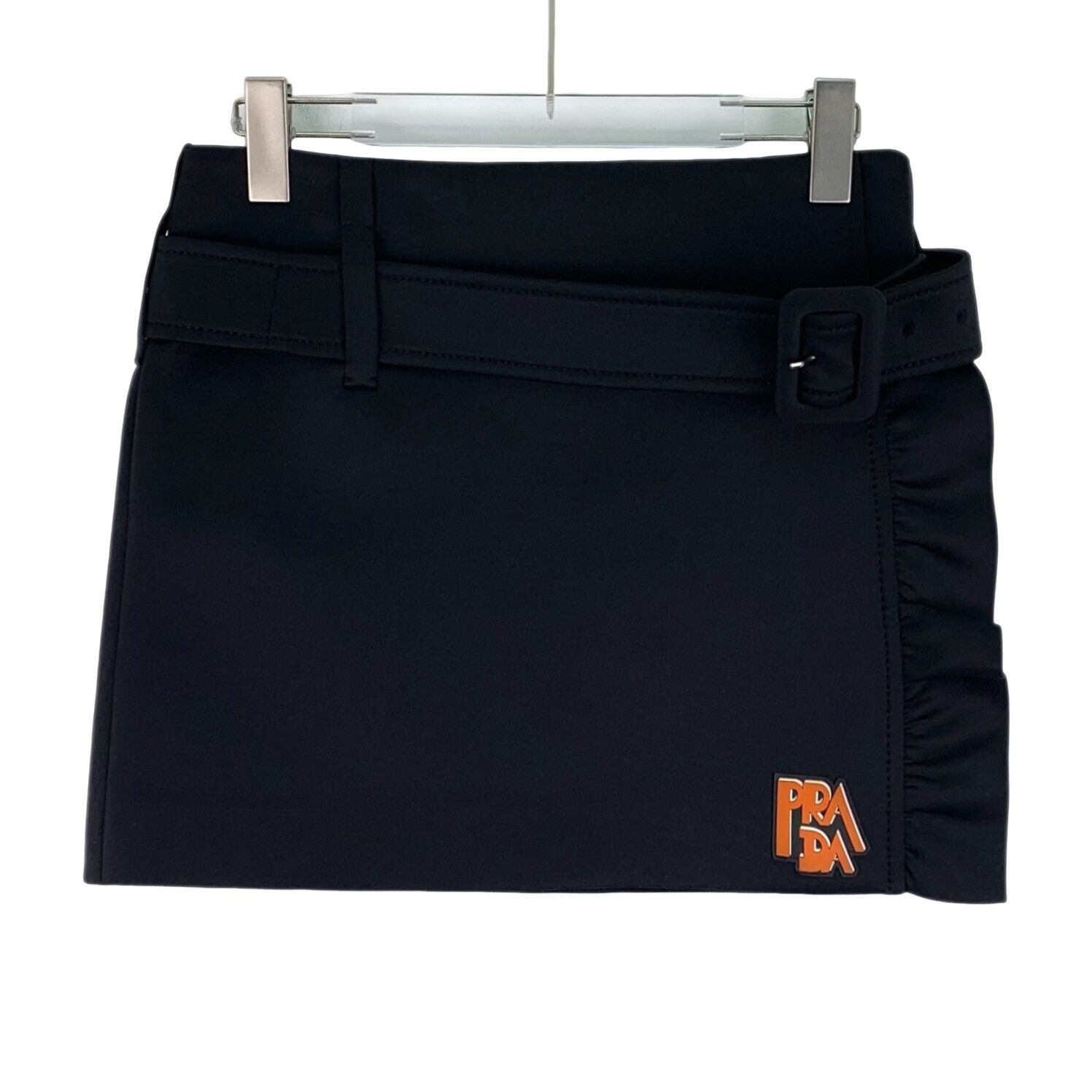 Prada Prada Logo Patch Belted Mini Skirt 42 Size 28" / US 6 / IT 42 - 1 Thumbnail