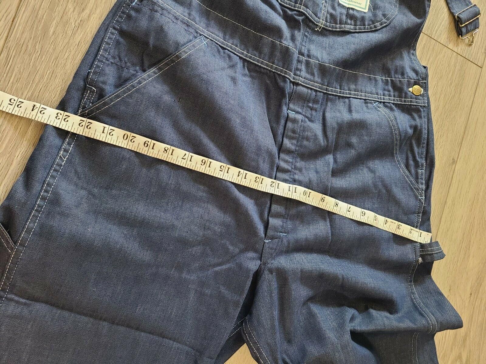 Designer Vintage Sears Overalls Work Pants Dark Bibs 1960's union Size ONE SIZE - 8 Thumbnail