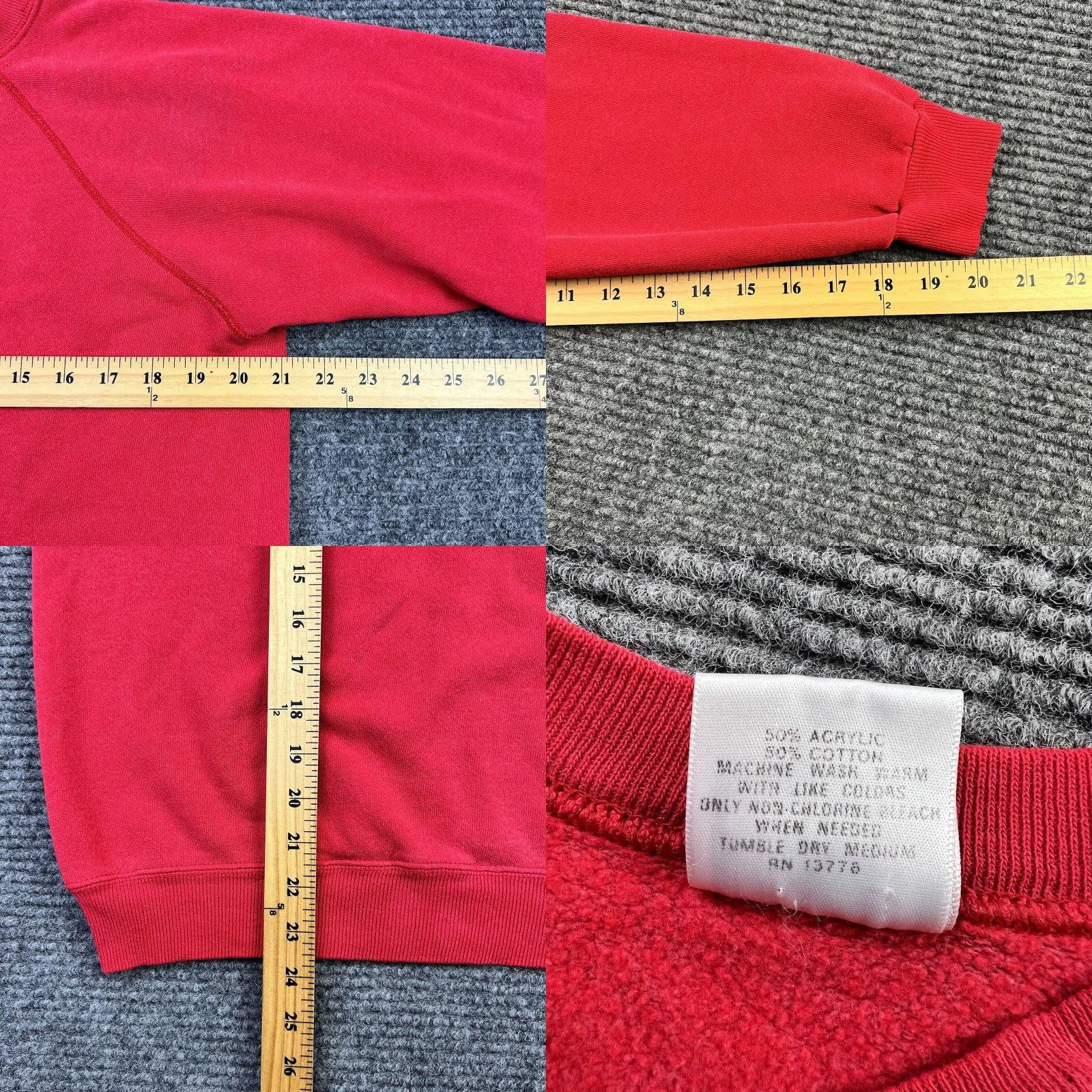 Hanes VINTAGE Hanes Sweatshirt Raglan Crewneck 90s 80s Adult Medium Red Size US M / EU 48-50 / 2 - 8 Thumbnail