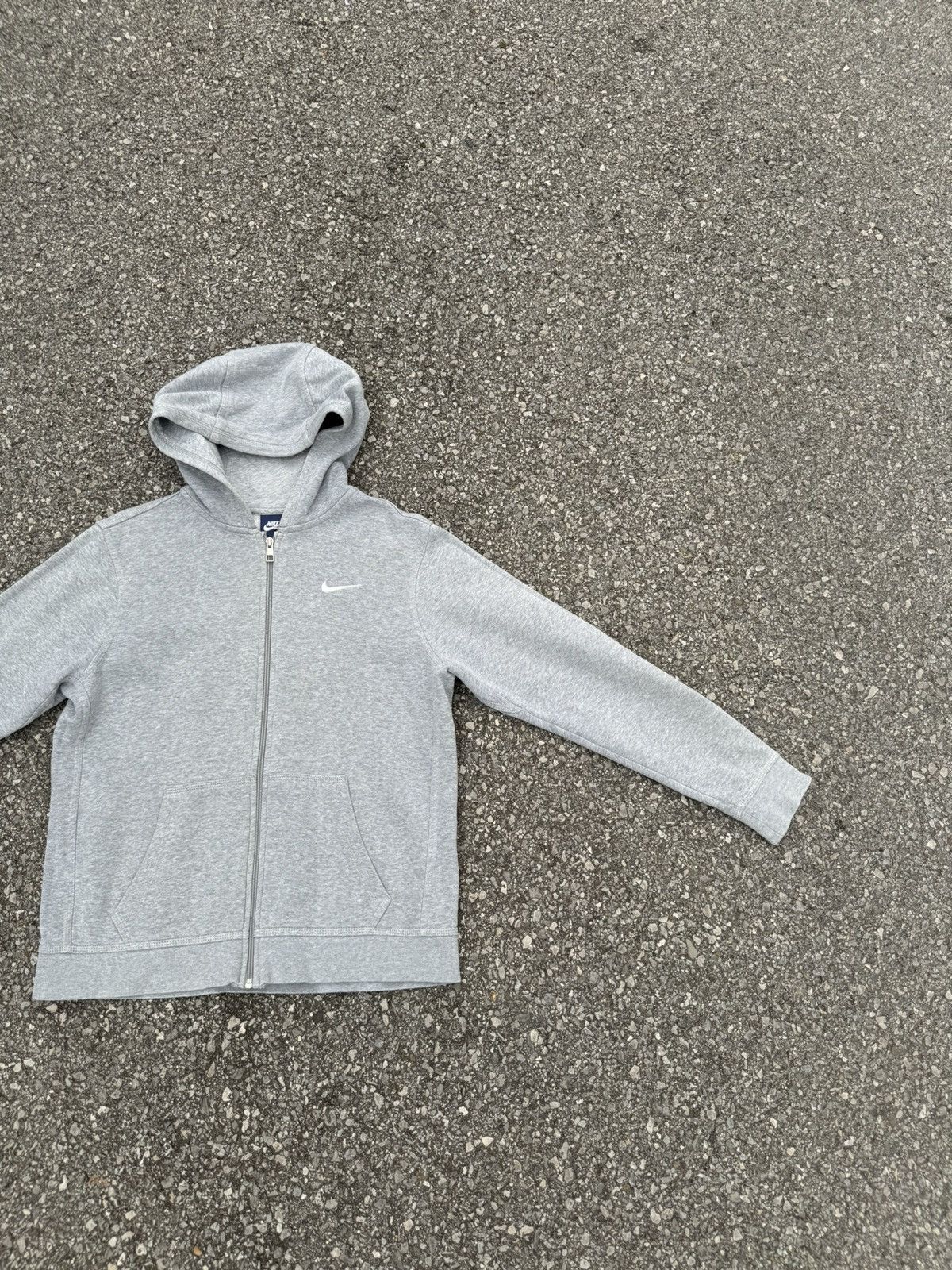 Nike × Vintage Nike zip hoodie vintage swoosh rap skate drill grey Size US S / EU 44-46 / 1 - 4 Thumbnail