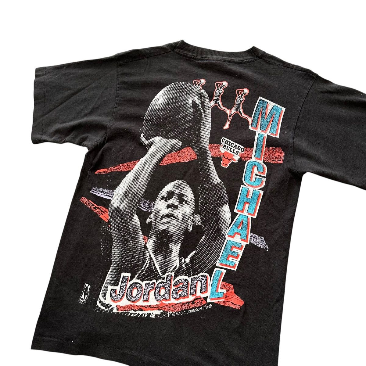 Fruit Of The Loom vintage FOTL Michael Jordan T-shirt Black Magic Johnson Size US M / EU 48-50 / 2 - 13 Thumbnail