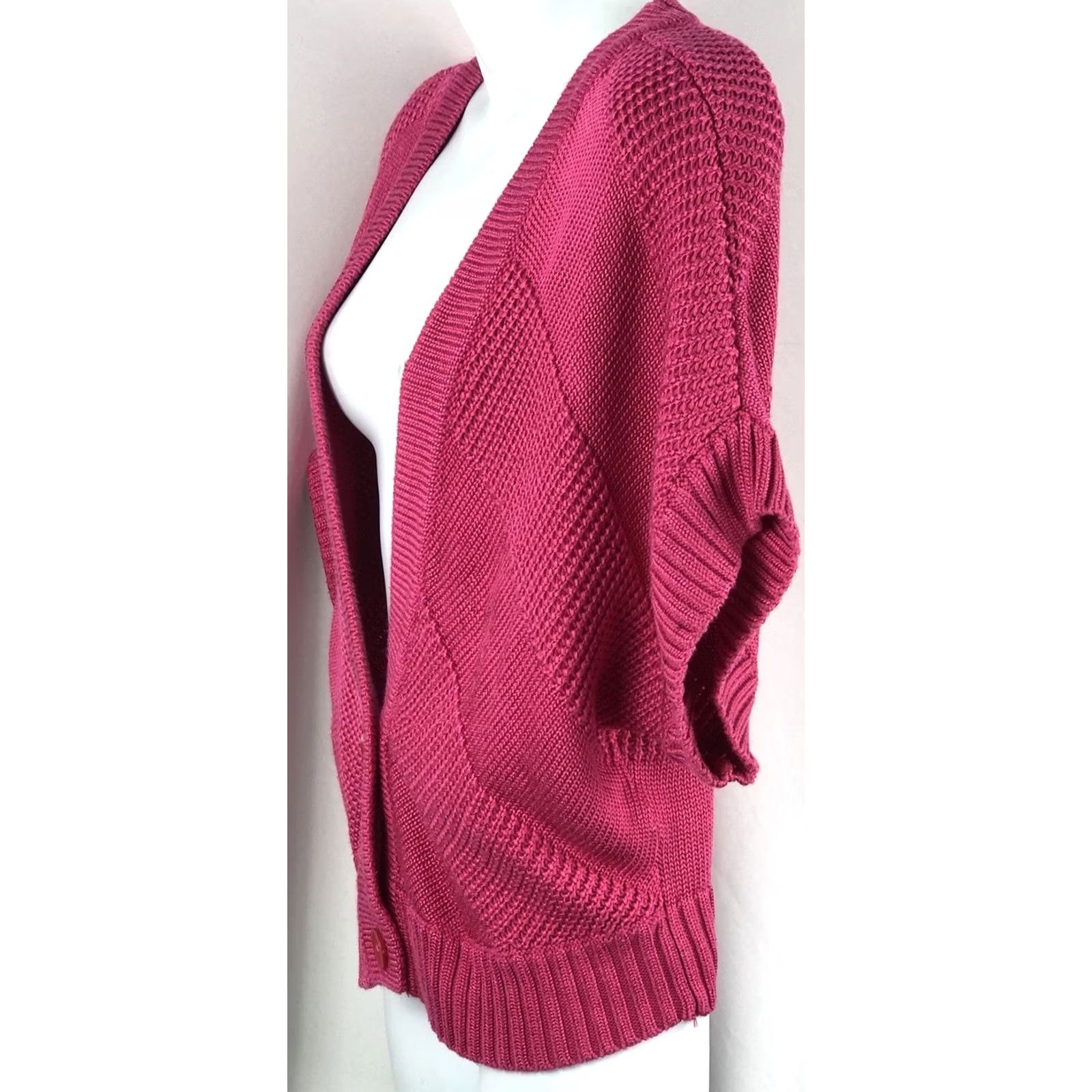 Worthington Worthington Cropped Cardigan Shrug Sweater XL Pink Dolman Short Sleeve Women Size XL / US 12-14 / IT 48-50 - 2 Thumbnail