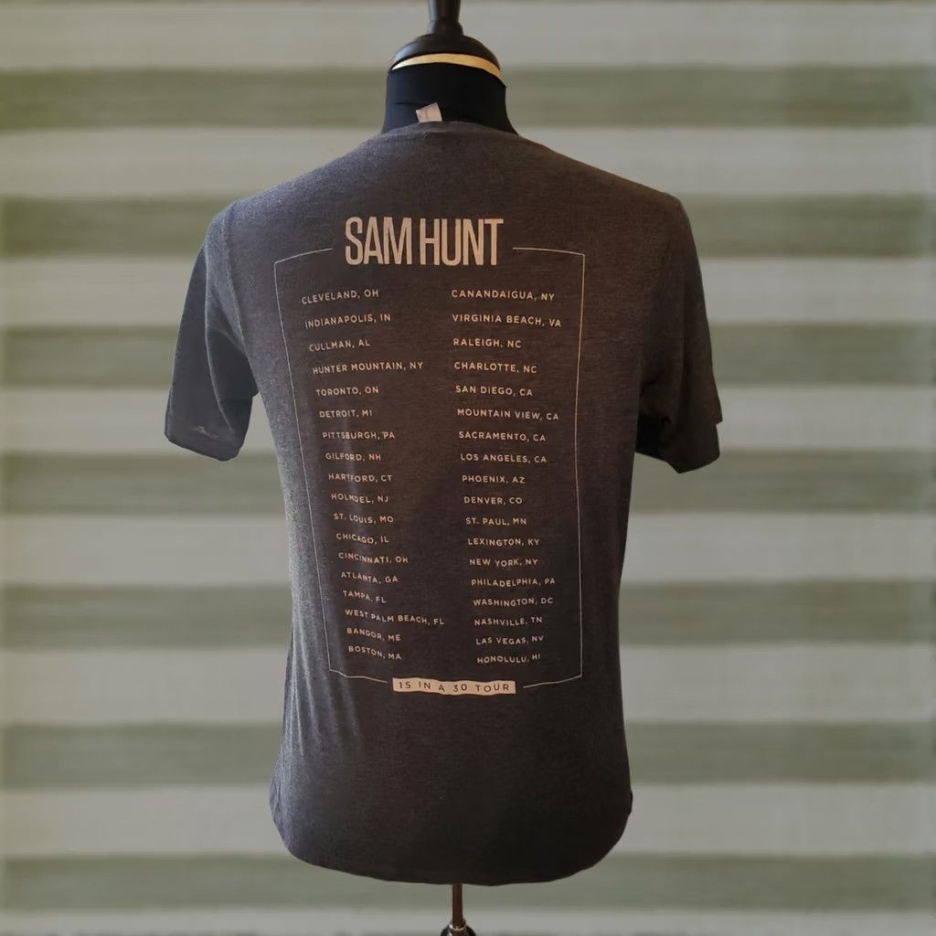 Next Level Sam Hunt Concert Tour Shirt Adult Medium Gray 15 In A 30 T Size US M / EU 48-50 / 2 - 1 Thumbnail