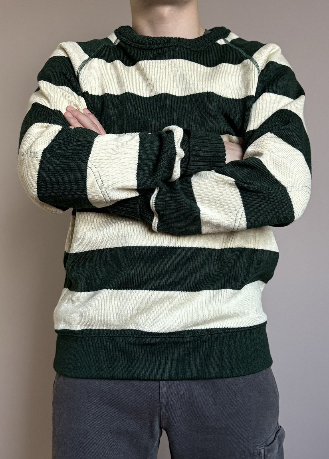 Dehen 1920 Dehen 1920 Wool Sweaters Striped Naval Crew Size US M / EU 48-50 / 2 - 14 Thumbnail