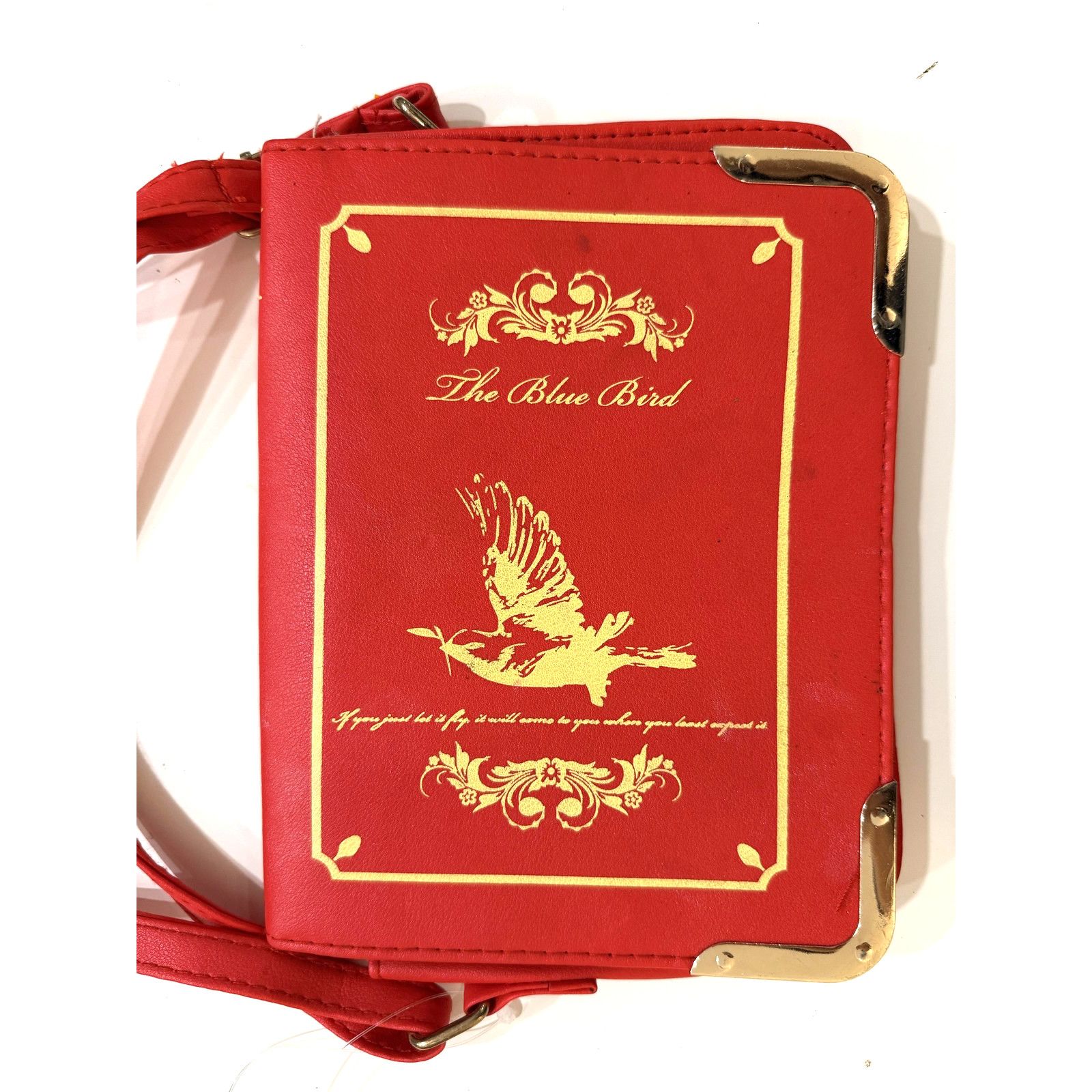 & Other Stories The Blue Bird Book Clutch Handbag Crossbody Womens Gold Trim Size ONE SIZE - 2 Thumbnail