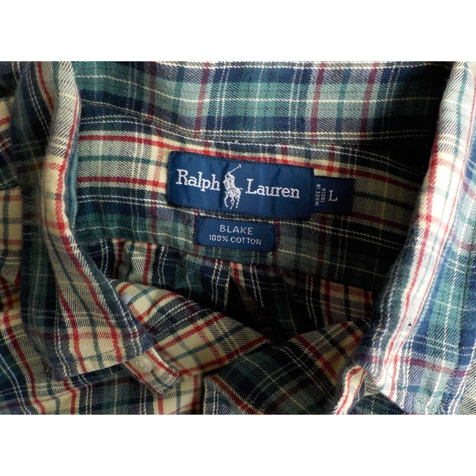 Ralph Lauren Ralph Lauren Polo Button-Front Shirt Plaid 100% Cotton Green/Red/Navy/Cream Large Size US L / EU 52-54 / 3 - 4 Thumbnail