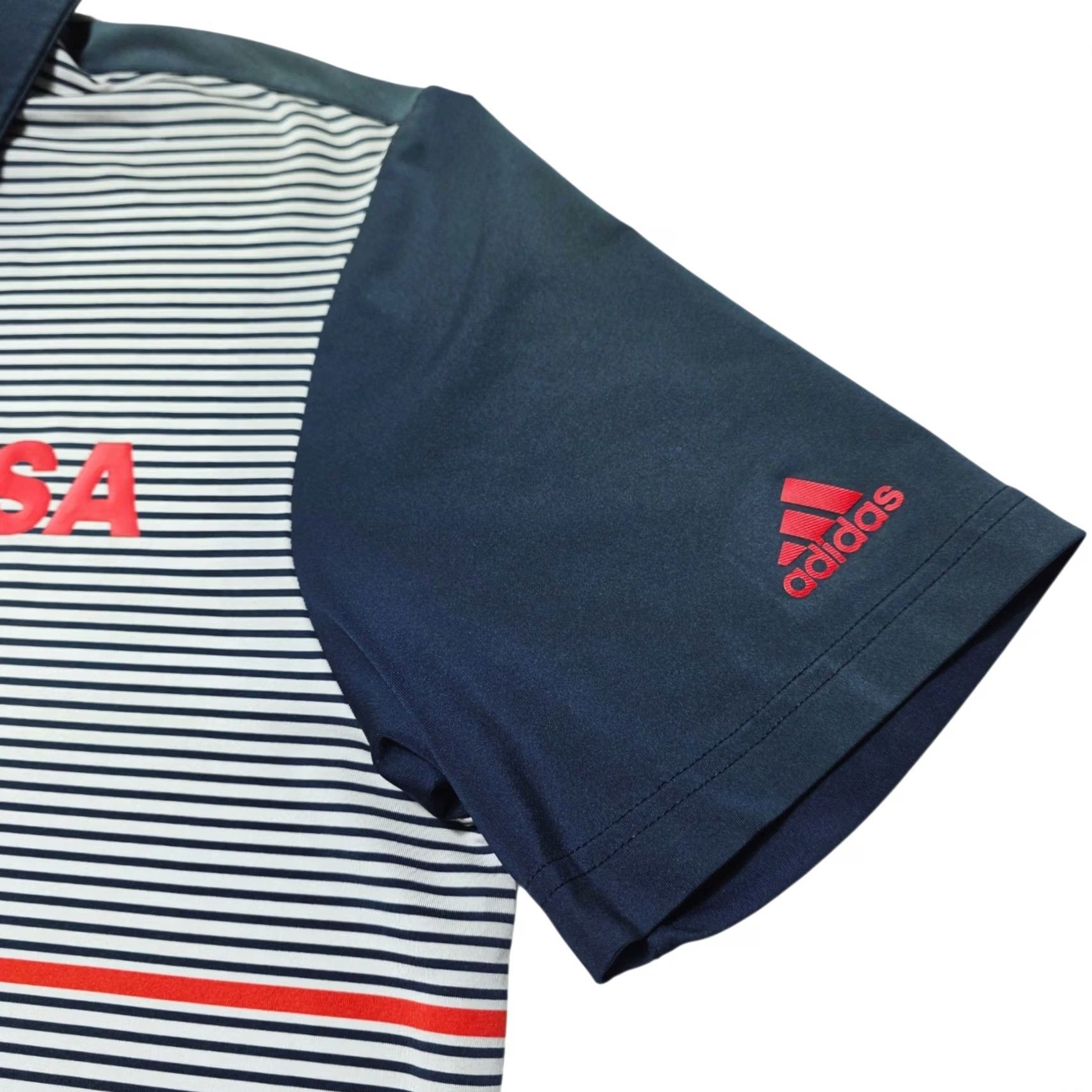 Adidas Adidas Polo Shirt Golf USA Striped Men’s Medium Blue Red White Size US M / EU 48-50 / 2 - 6 Thumbnail
