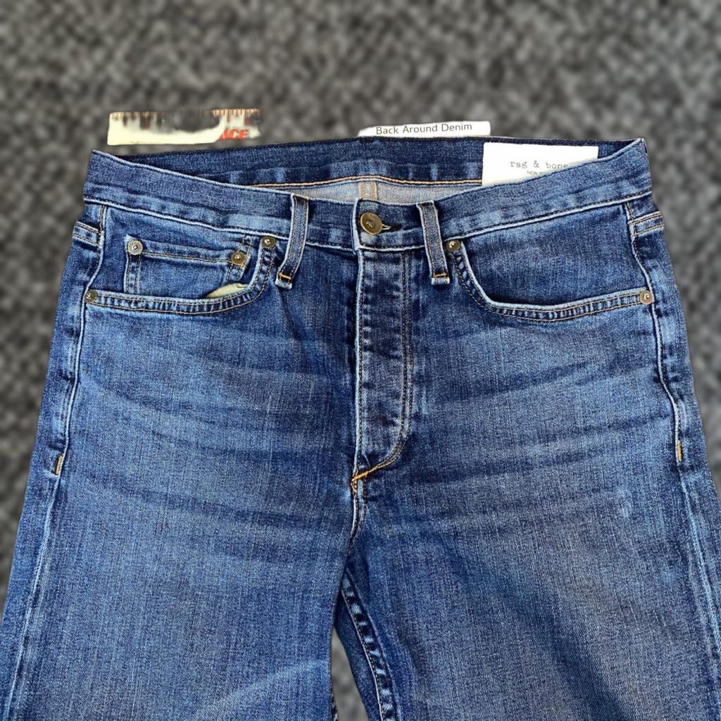 Rag & Bone Rag & bone Slim Jeans Mens 30 x 32 Blue Wash Button Fly Denim Cotton Polyester Blend Slim Fit Jeans Men Blu Size US 30 / EU 46 - 1 Thumbnail