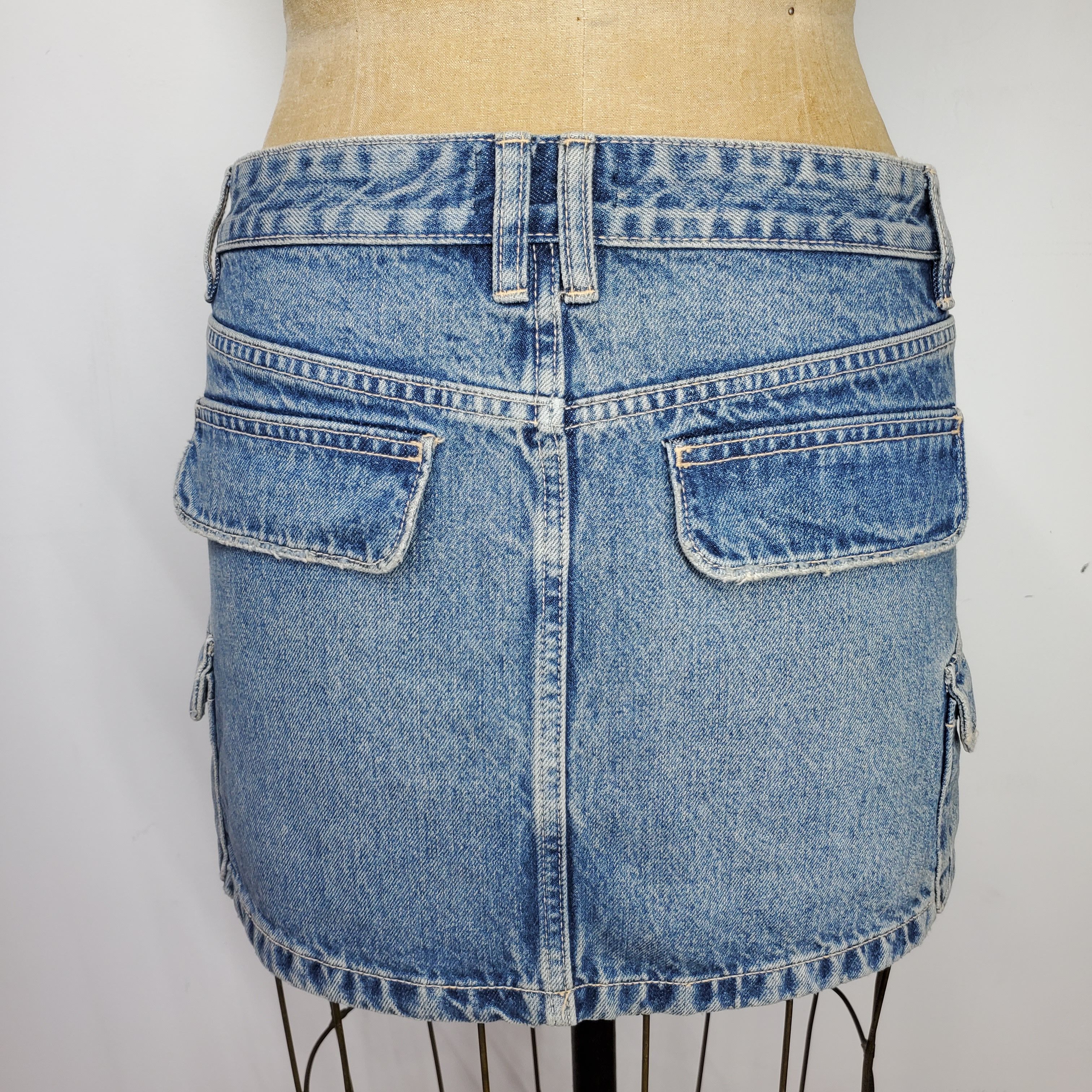 Zara Zara Size L NEW Jean Skirt Denim 100% Cotton Blue Med Wash Size 34" / US 12 / IT 48 - 6 Thumbnail