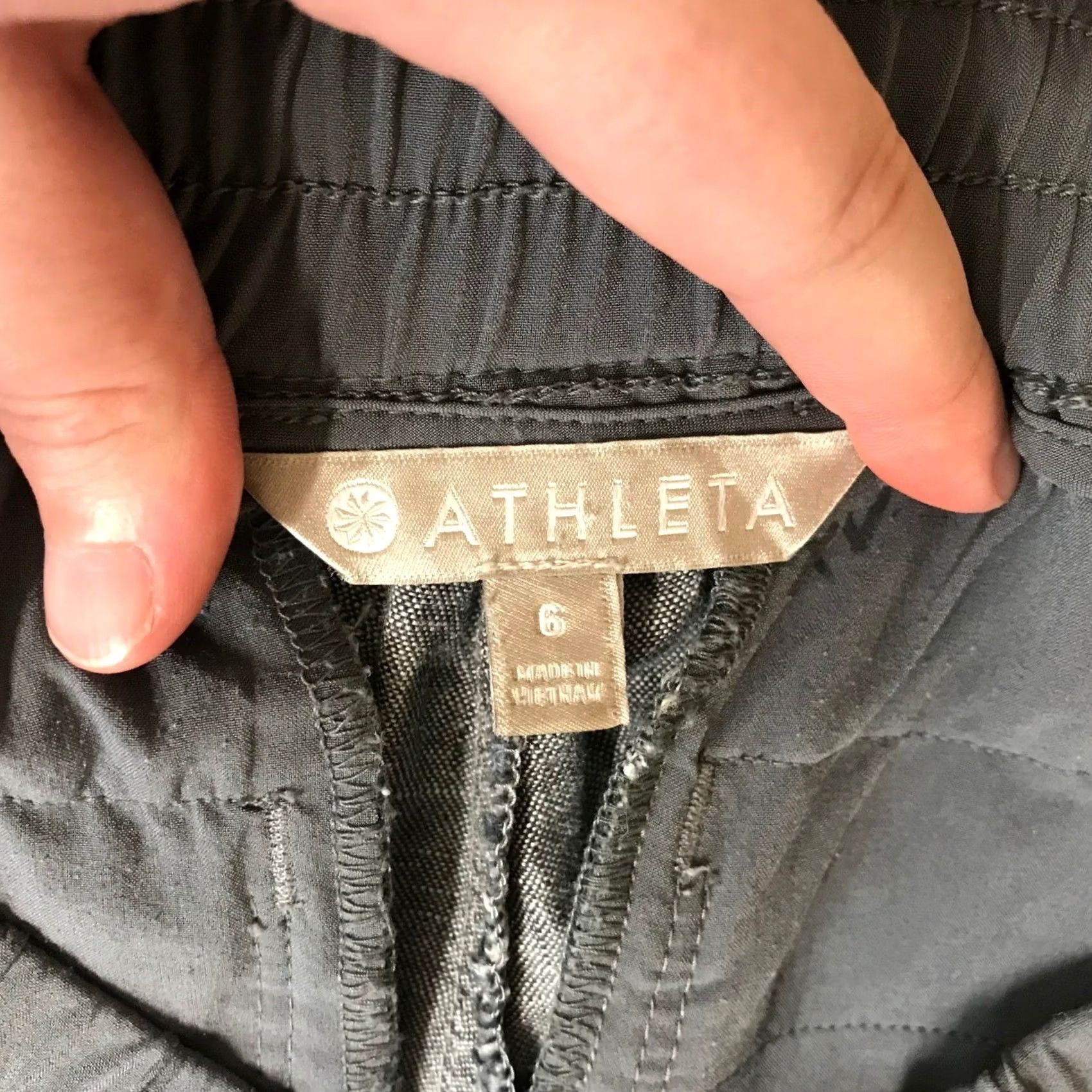 Athleta Athleta Jogger Pants Womens Sz 6 Gray Linen Blend Drawstring Waist Travel Casual Tapered Leg Pockets Size 28" / US 6 / IT 42 - 7 Thumbnail