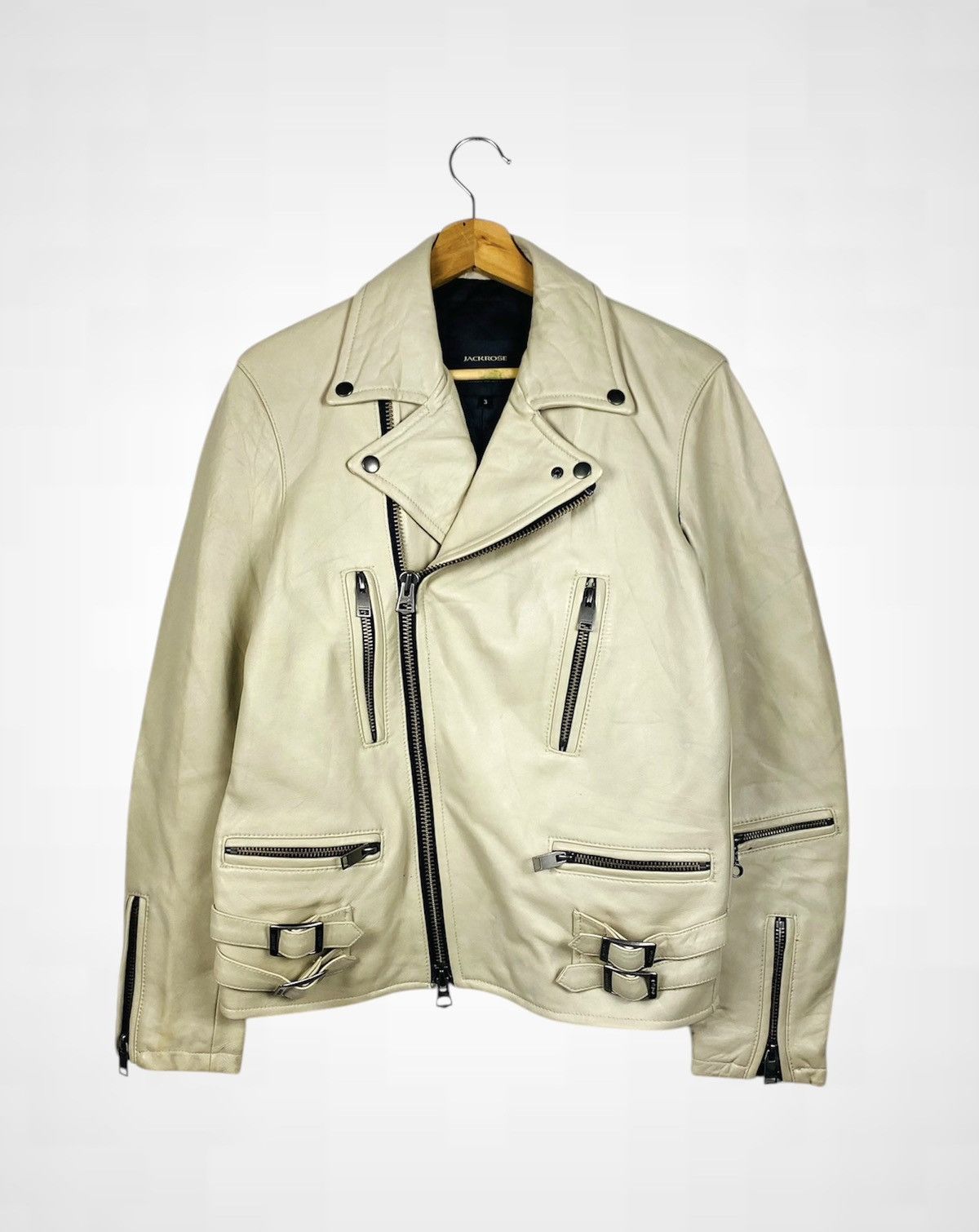 Rare Jack Rose Double Colar Leather Jacket